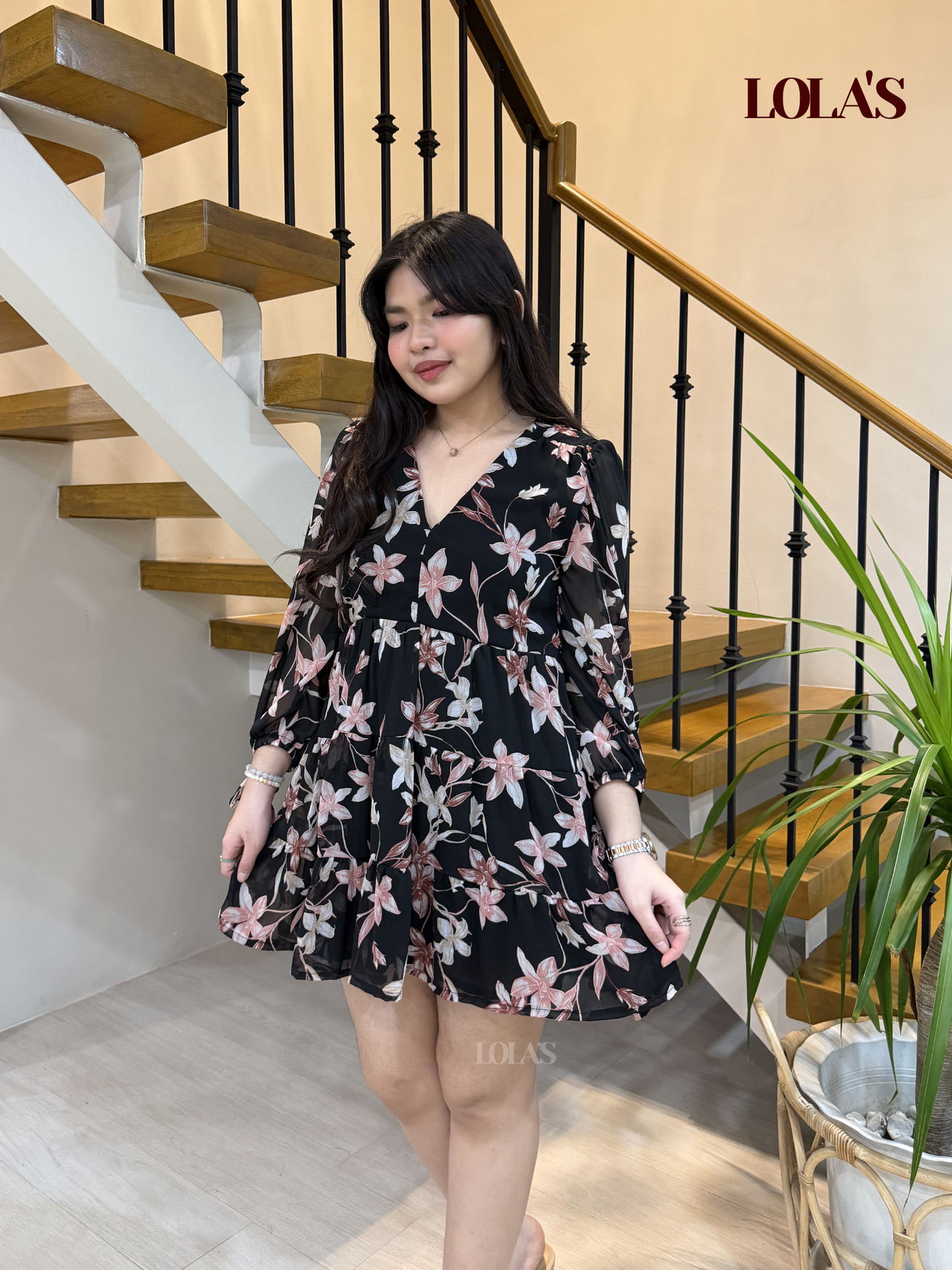 Monina Dress (Black Blossom)