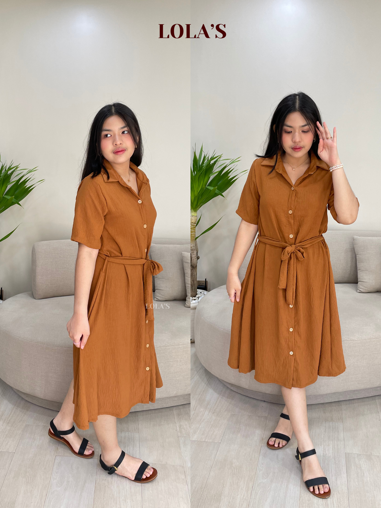 Alexa Polo Dress (Brown)