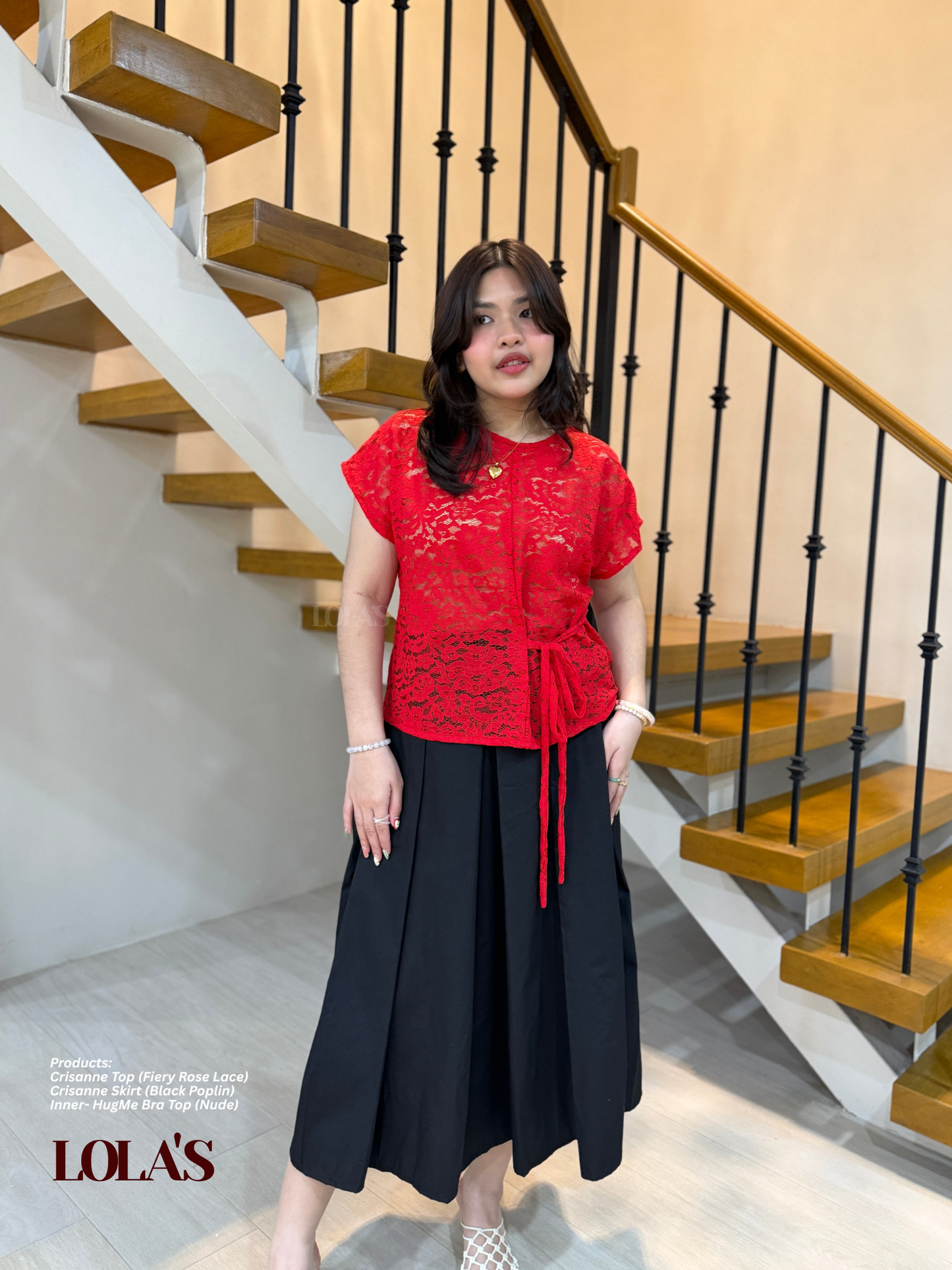 Crisanne Top (Fiery Rose Lace | Sheer | See-Through)