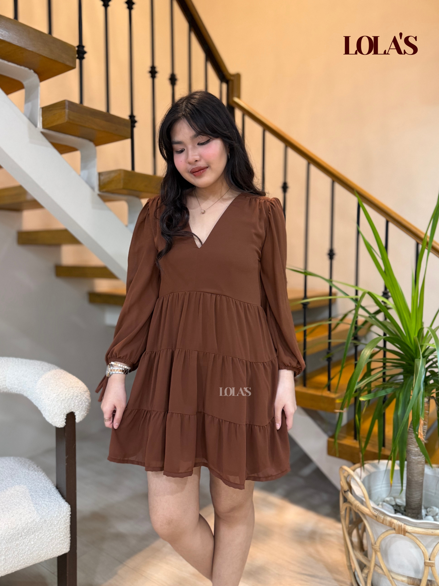 Monina Dress (Brown)