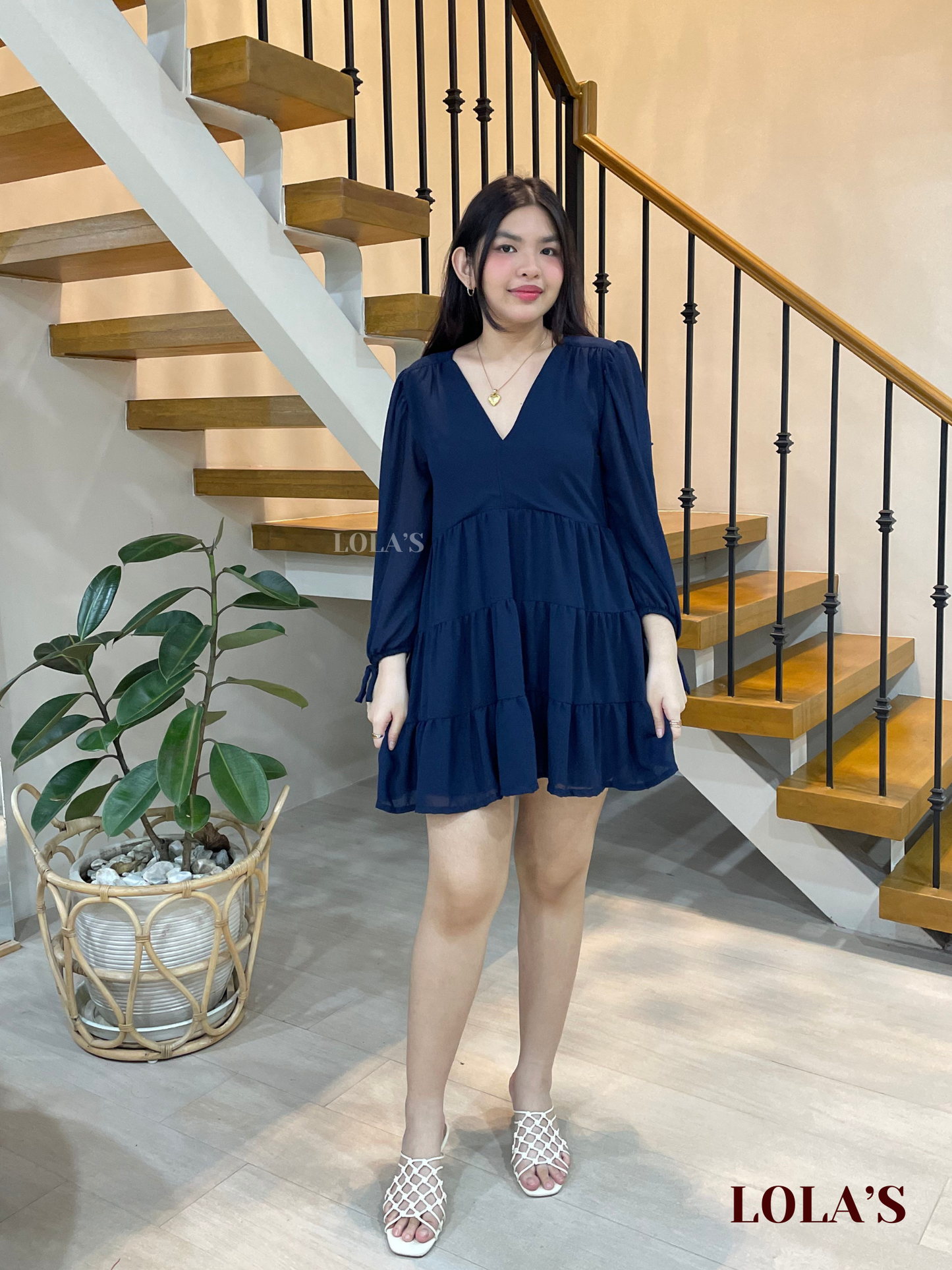 Monina Dress (Navy Blue)