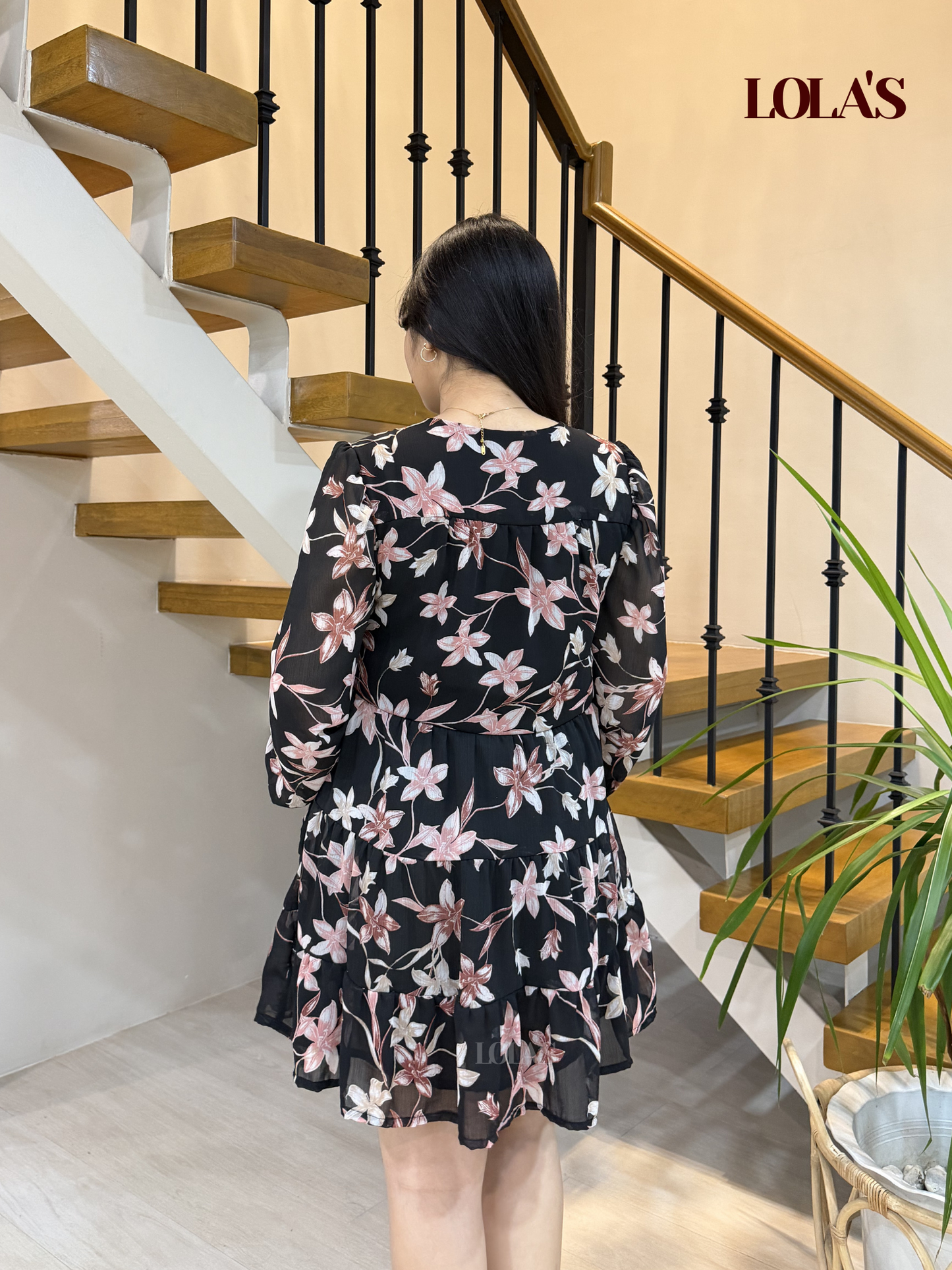 Monina Dress (Black Blossom)