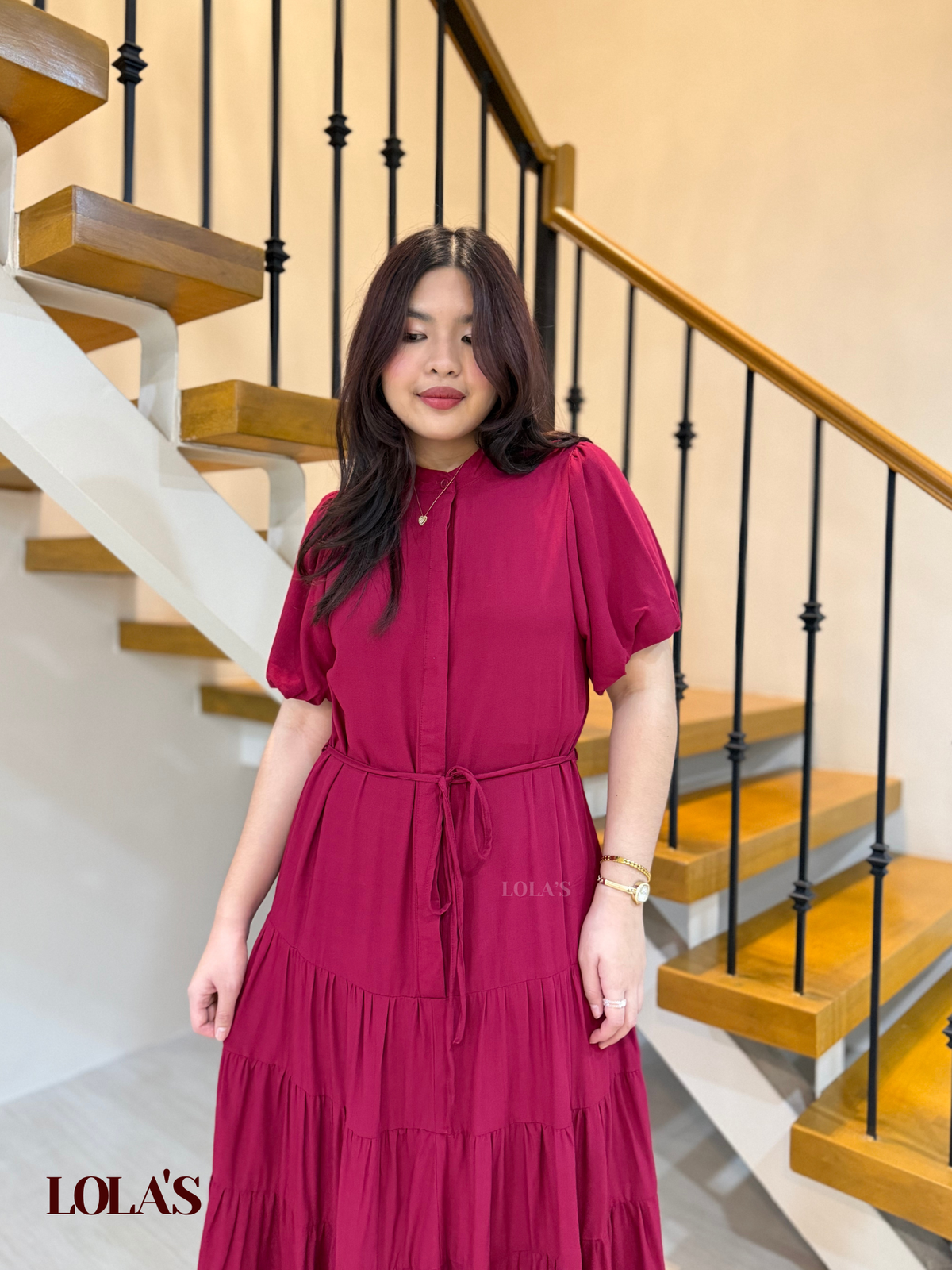 Martha Dress (Maroon)