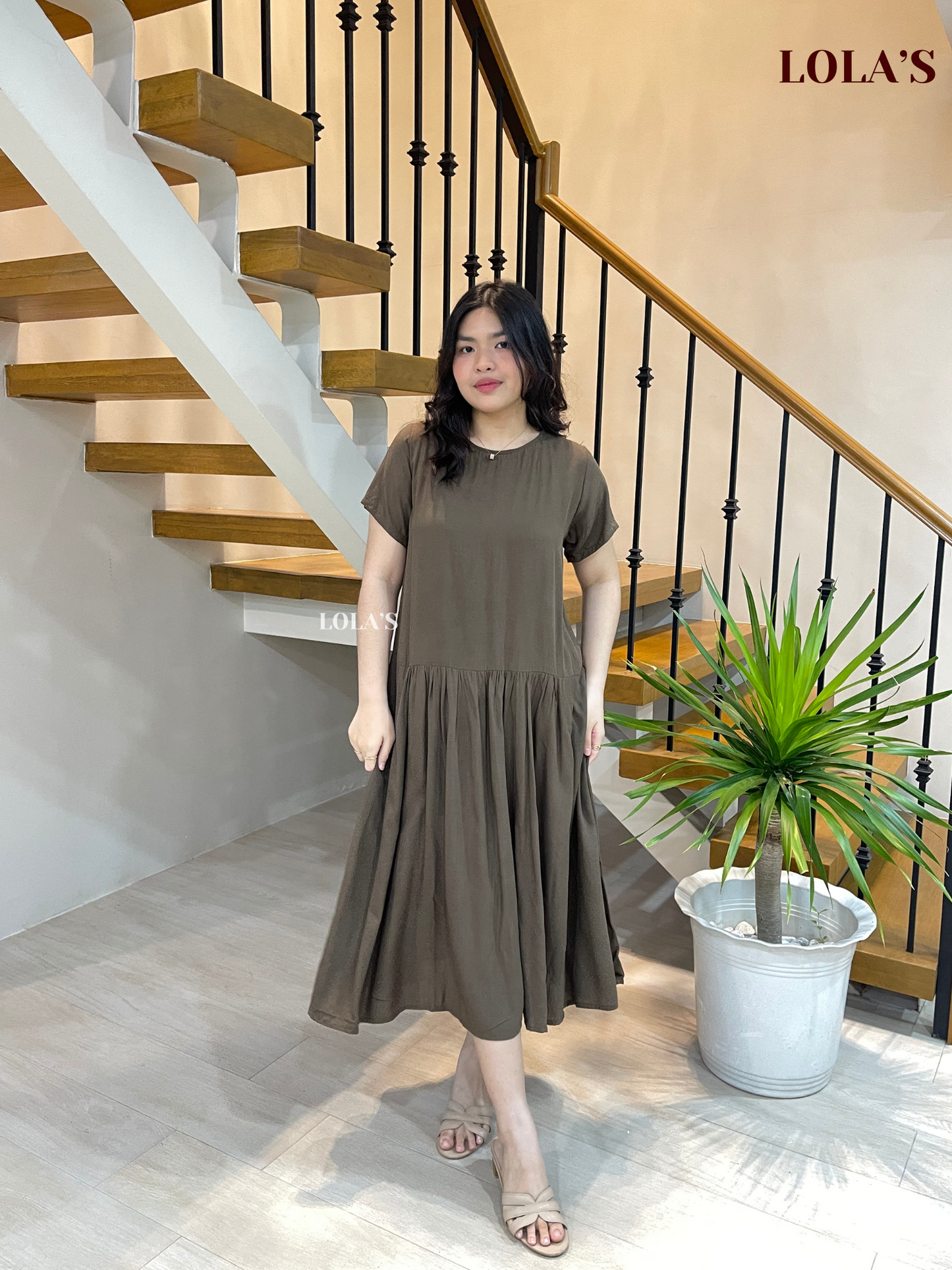Mina Dress (Dark Taupe)
