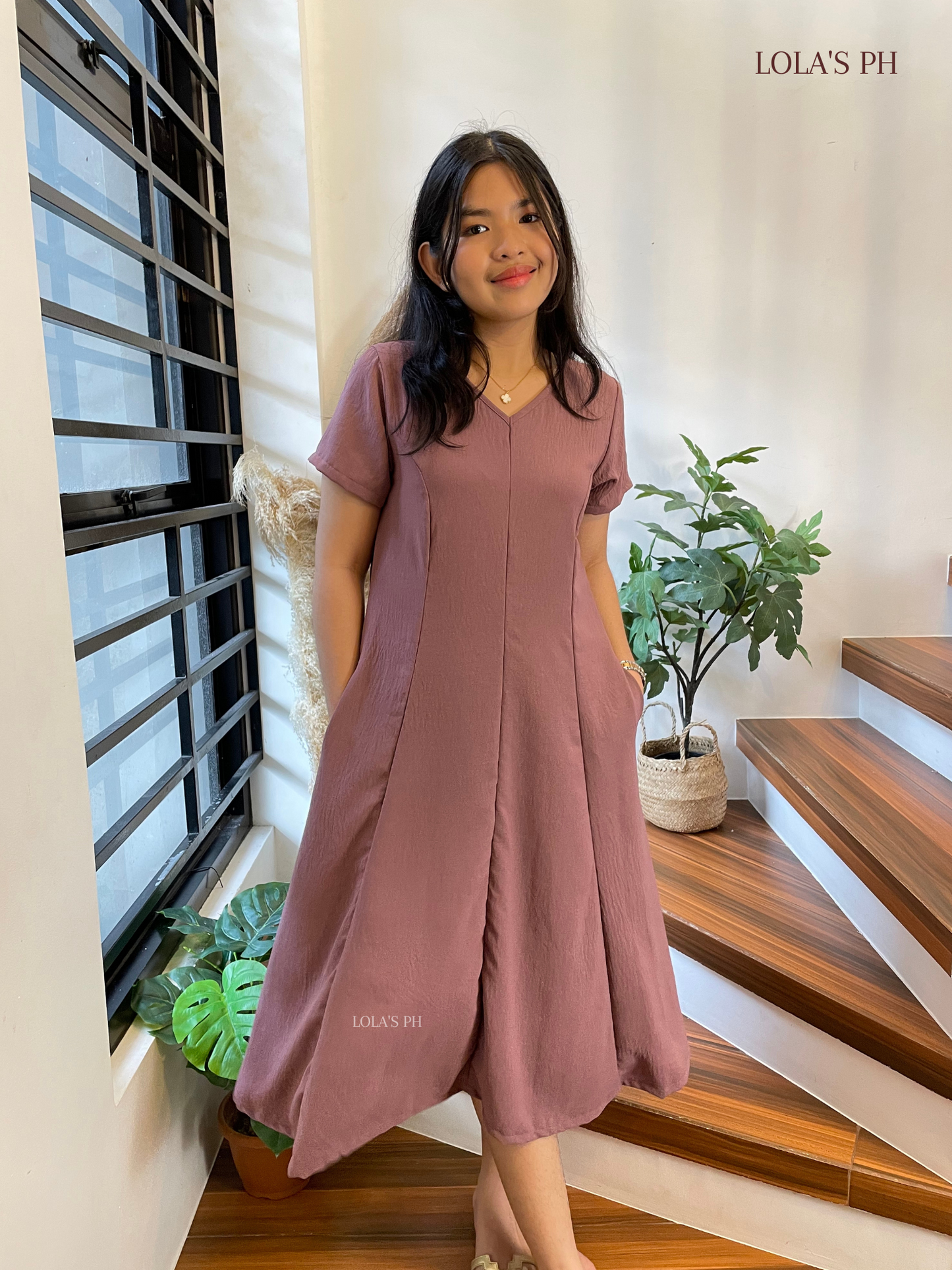 Reema Dress (Dusty Mauve)