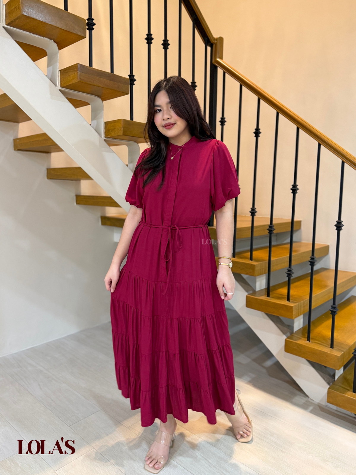 Martha Dress (Maroon)