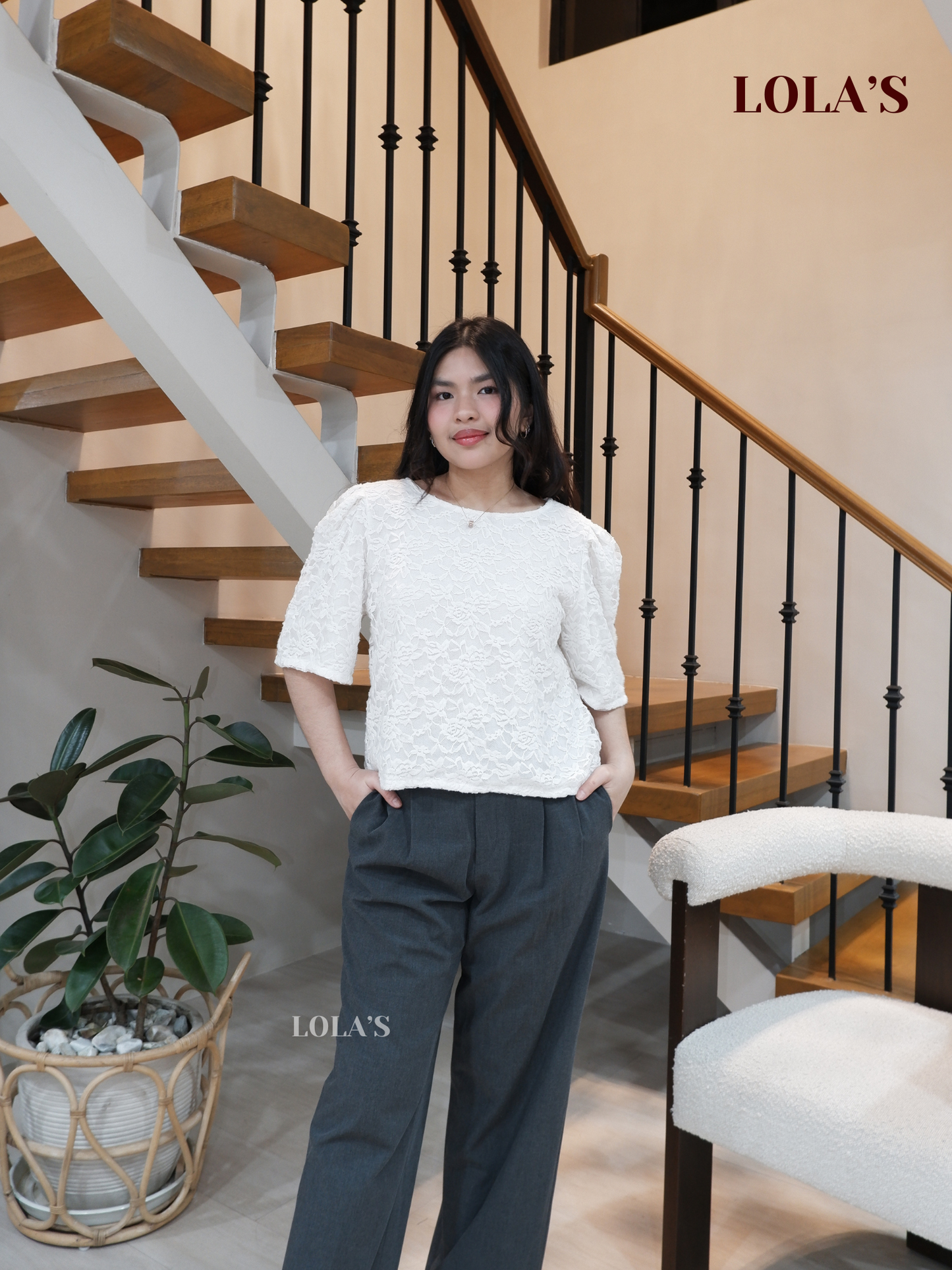 Vivian Top (White Primrose Lace)
