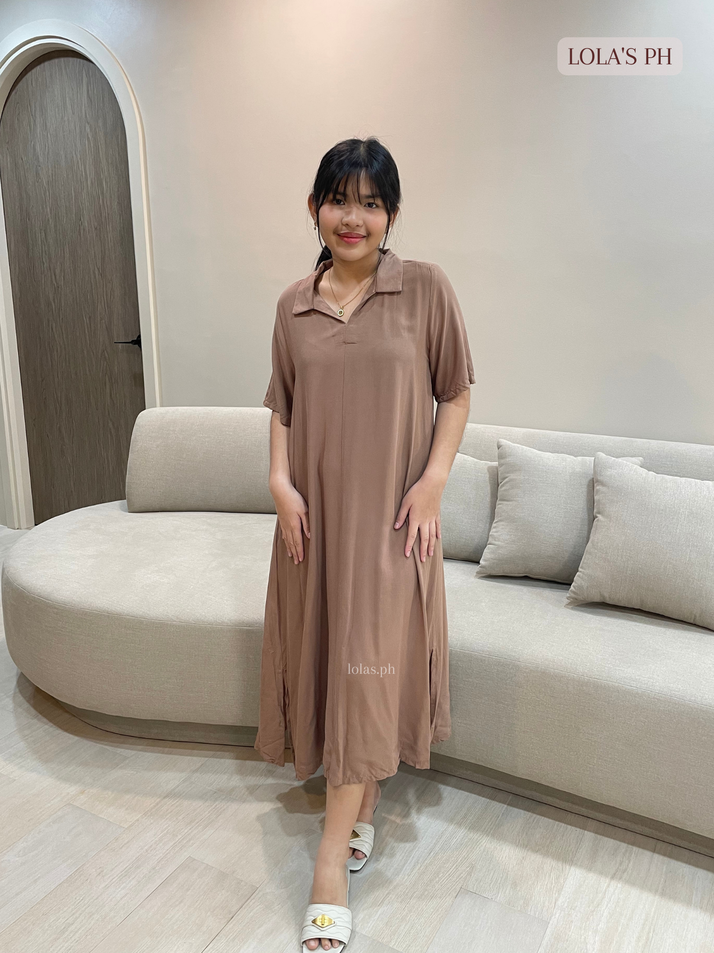 Camille Dress (Warm Taupe)