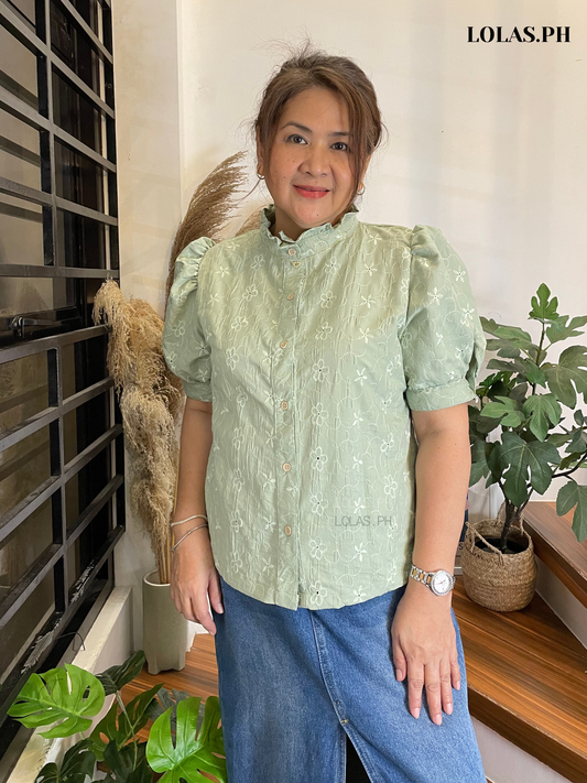 Guinevere Top (Sage Eyelet)