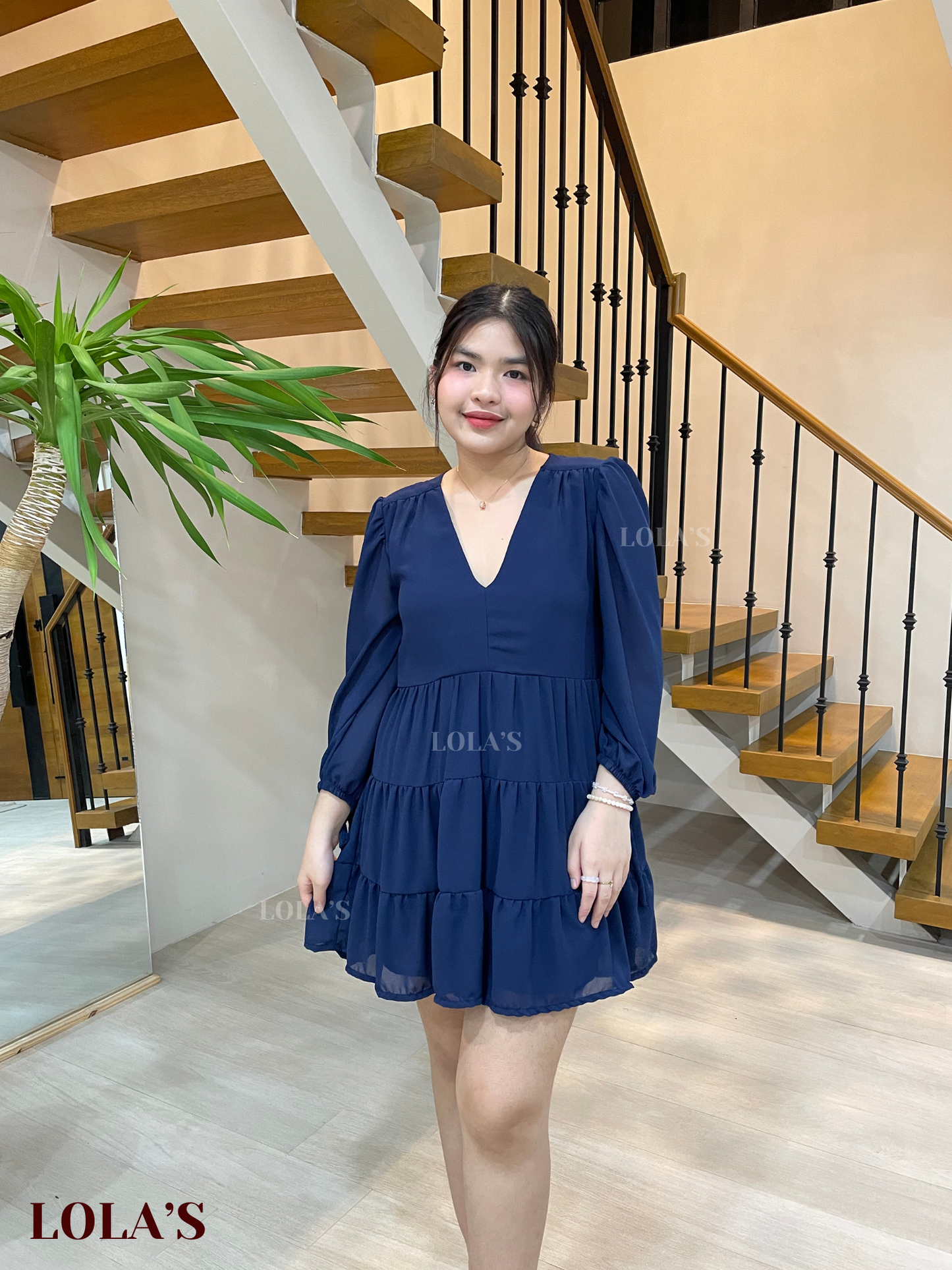 Monina Dress (Navy Blue)