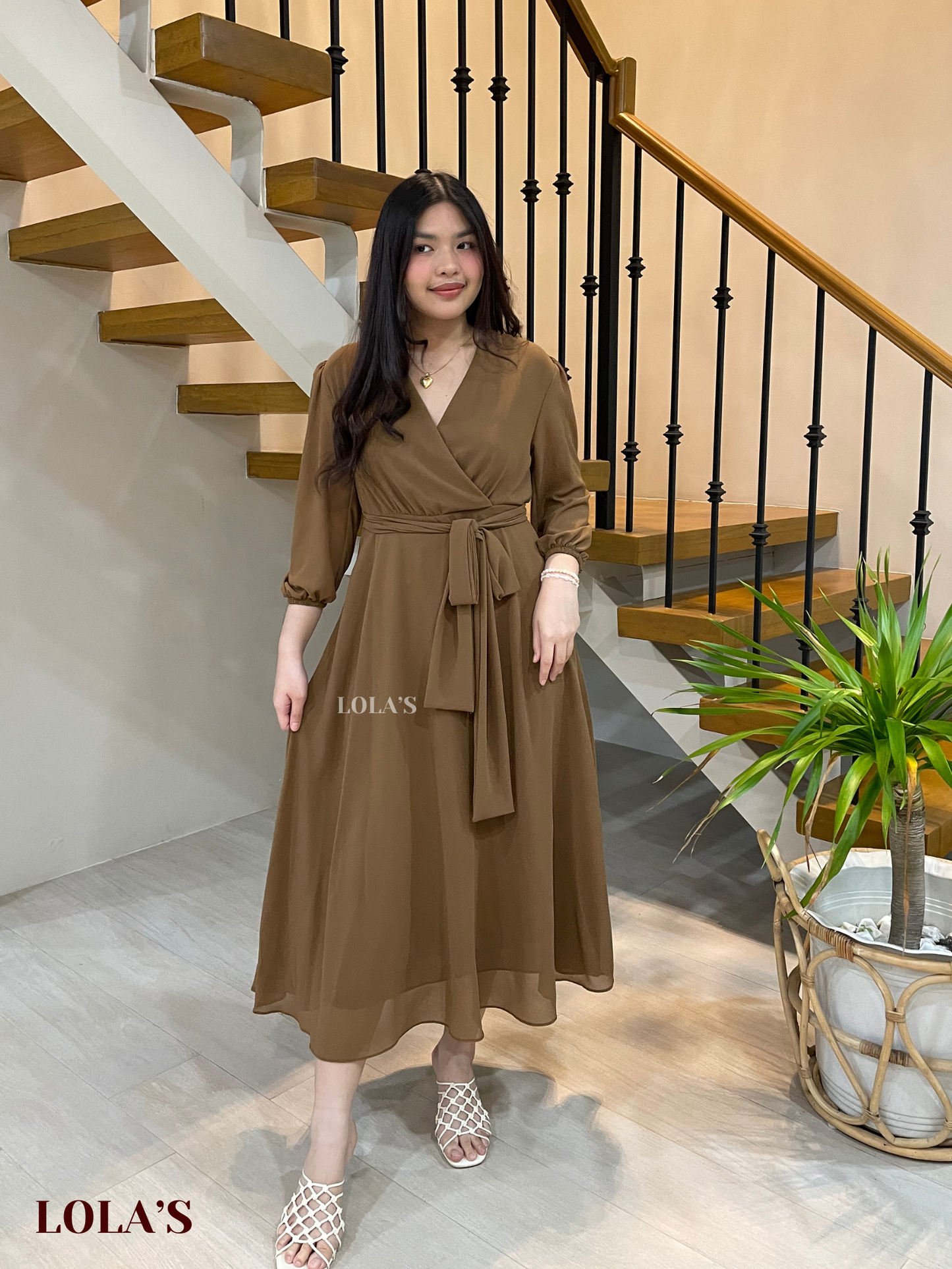 Paula Dress (Cedar Brown)