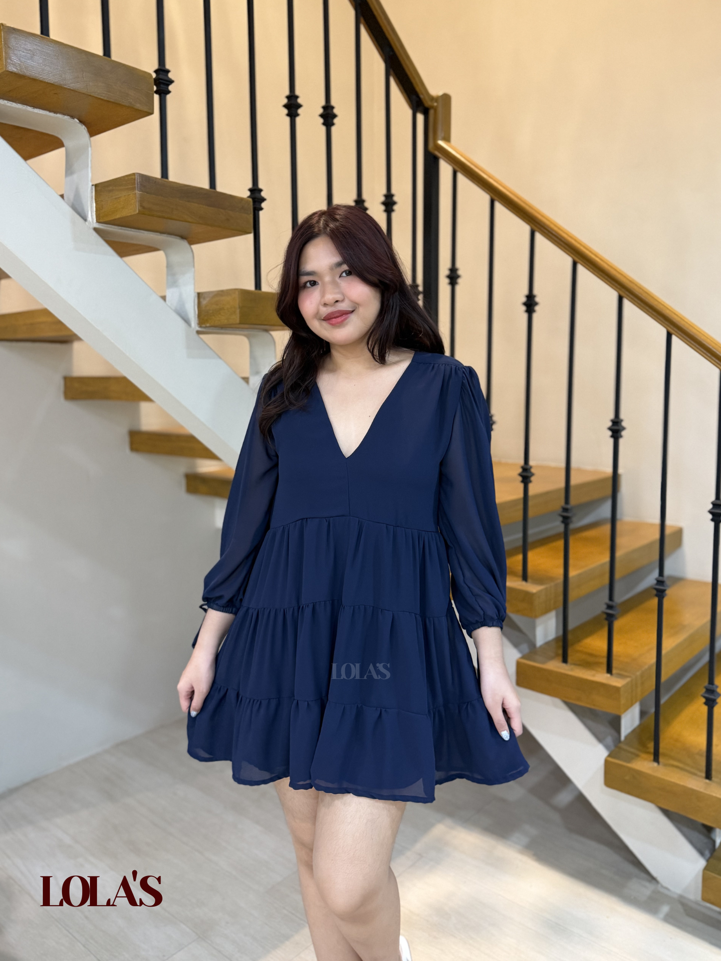 Monina Dress (Navy Blue)