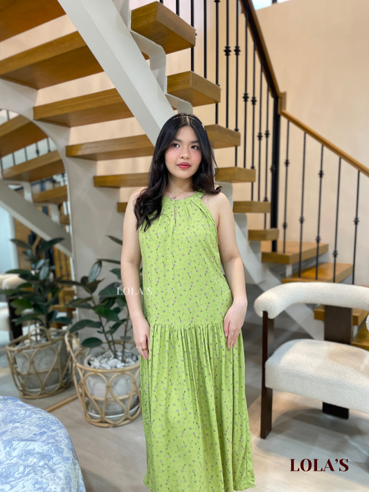 Chesca Dress (Matcha Blooms)