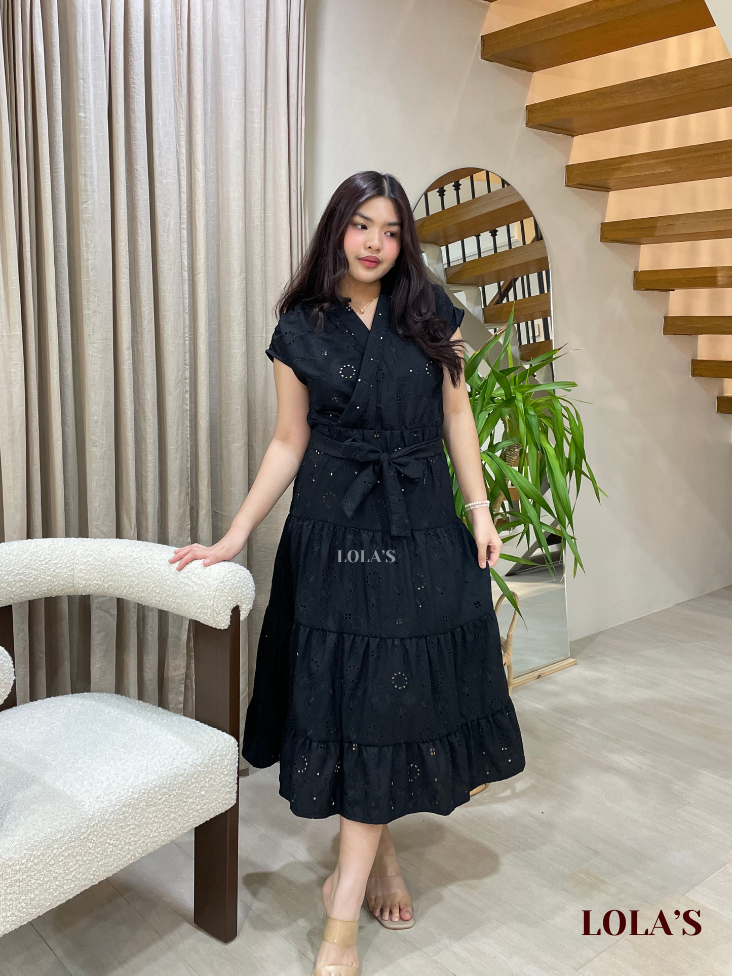 Maris Dress (Black Eyelet)