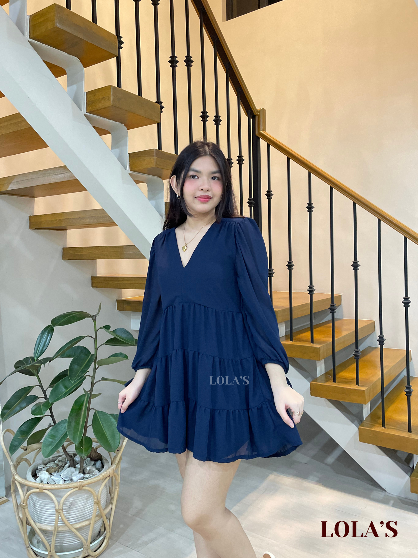 Monina Dress (Navy Blue)