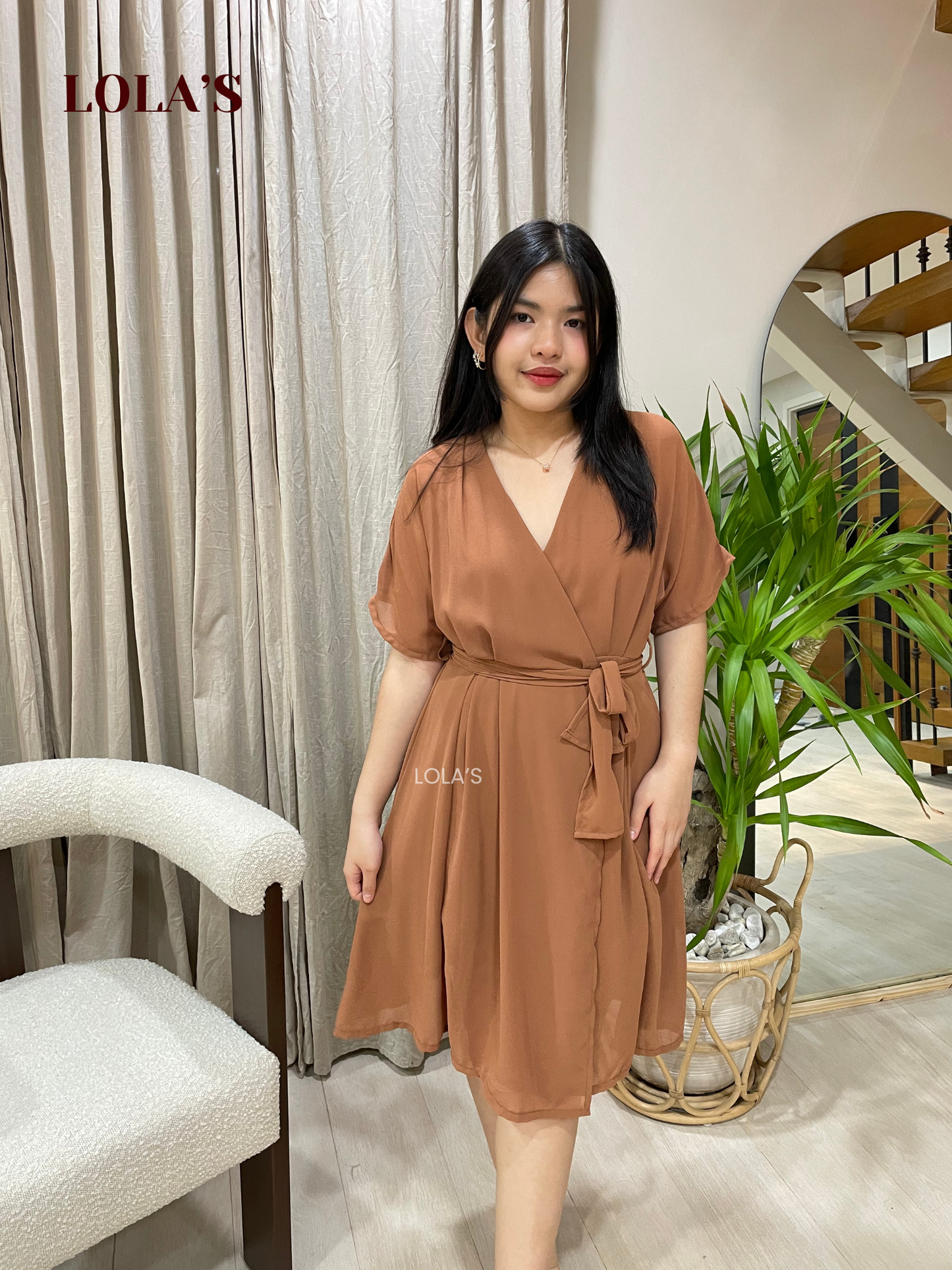 Linda Dress (Caramel)