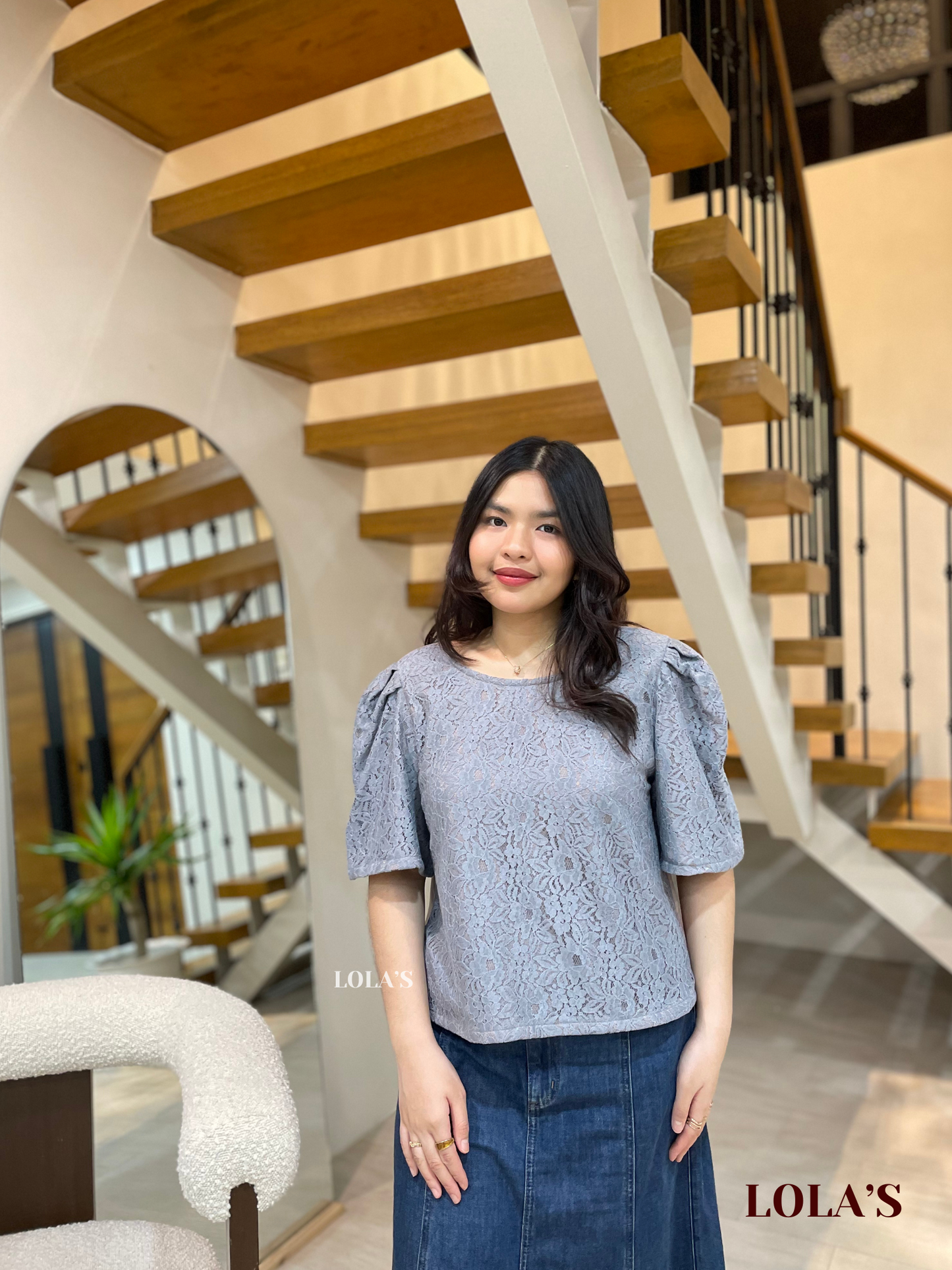 Vivian Top (Gray Lace)