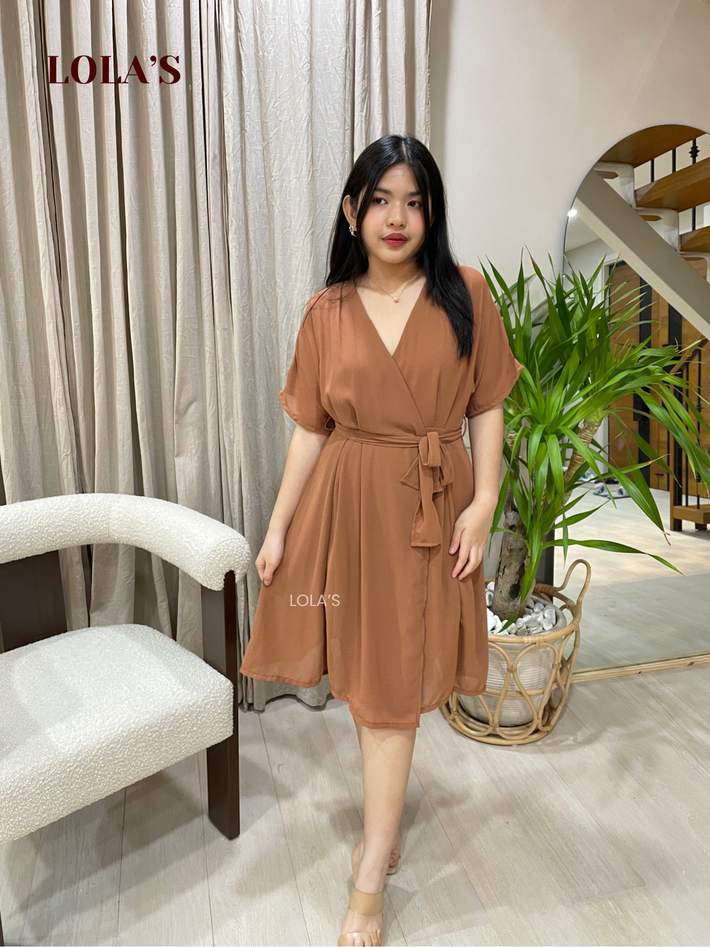 Linda Dress (Caramel)