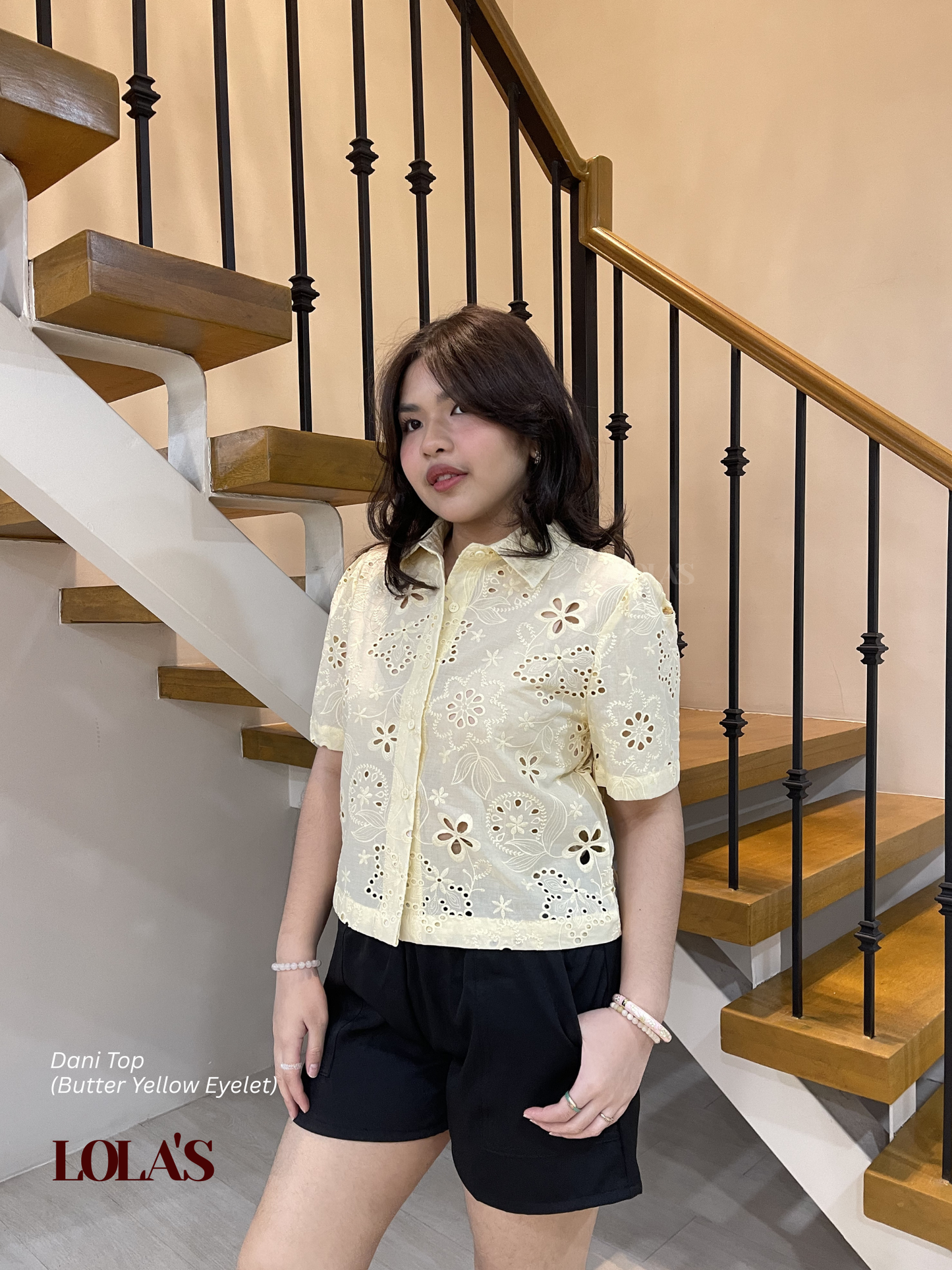 Dani Top (Butter Yellow Eyelet)