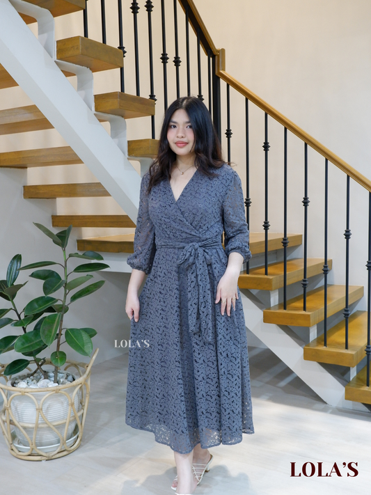 Paula Dress (Dark Gray Lace)