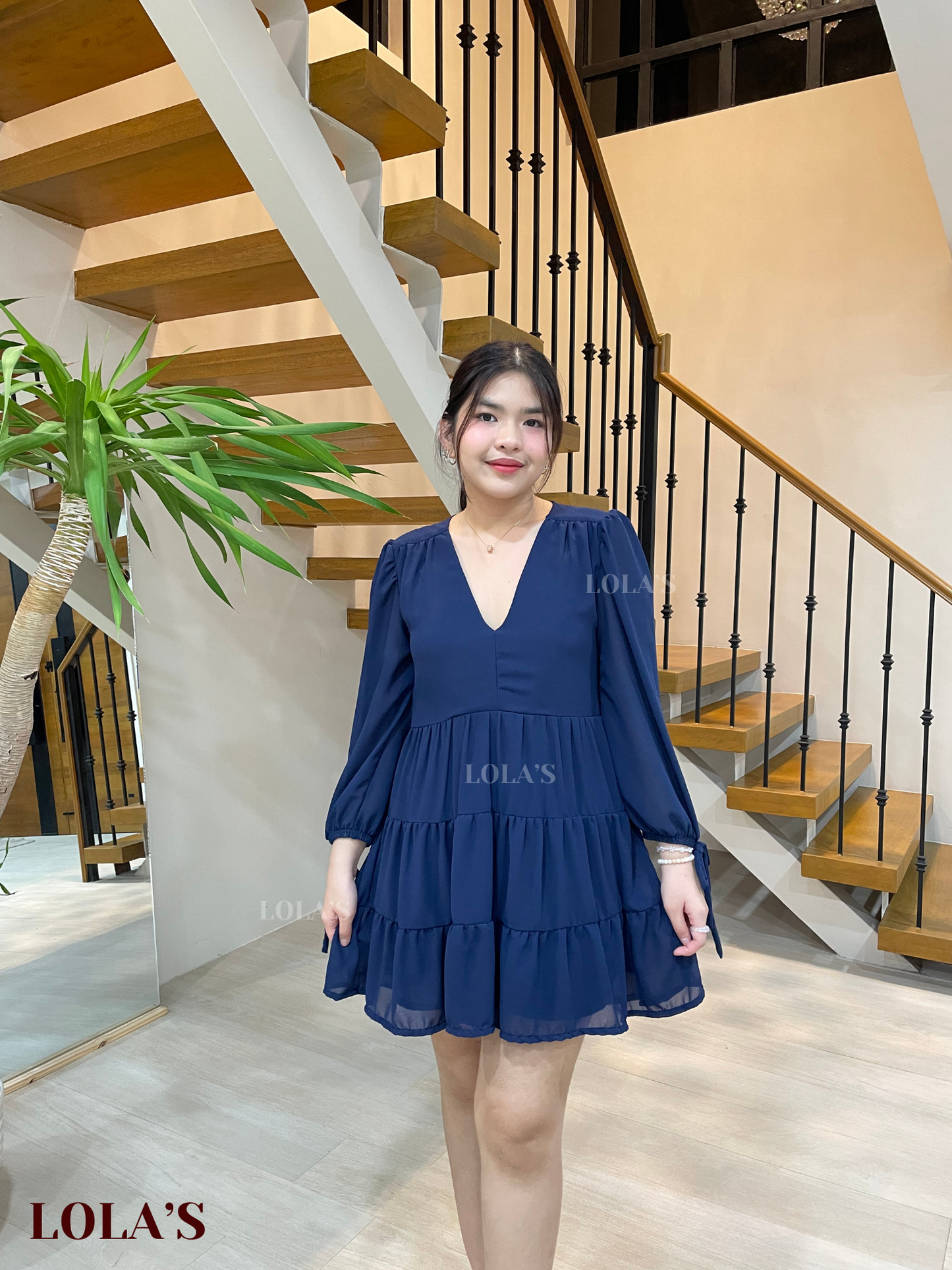 Monina Dress (Navy Blue)