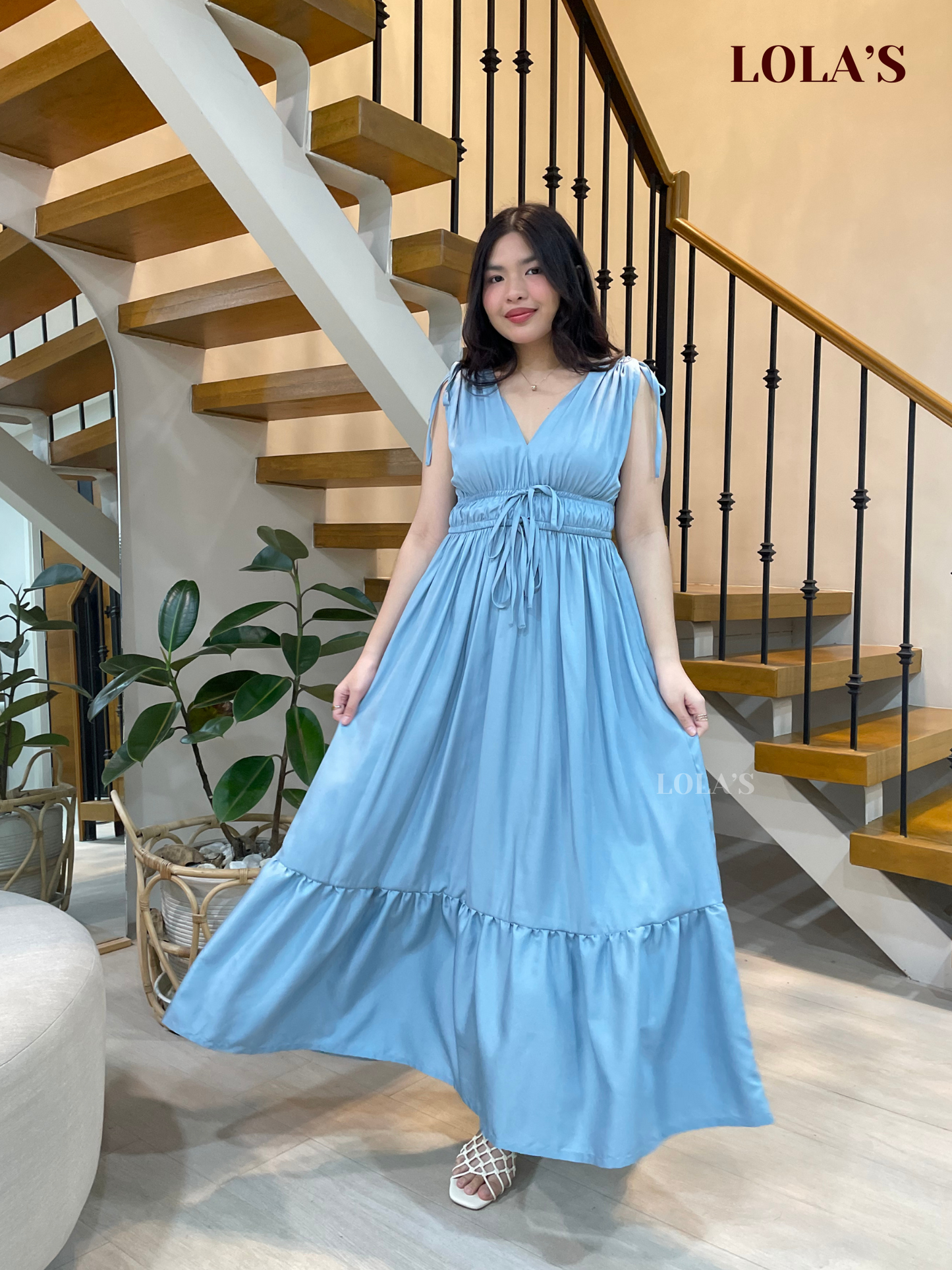 Adeline Dress (Steel Blue)