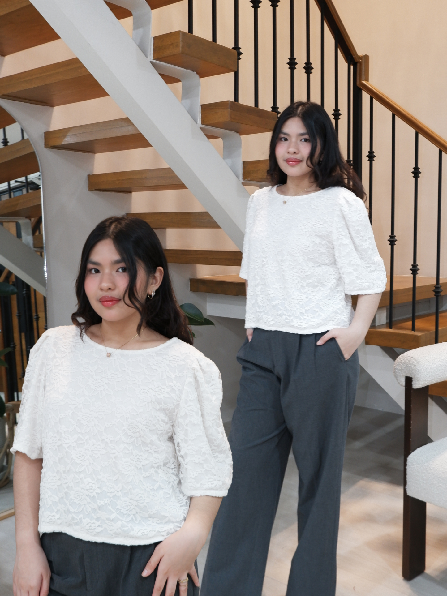 Vivian Top (White Primrose Lace)