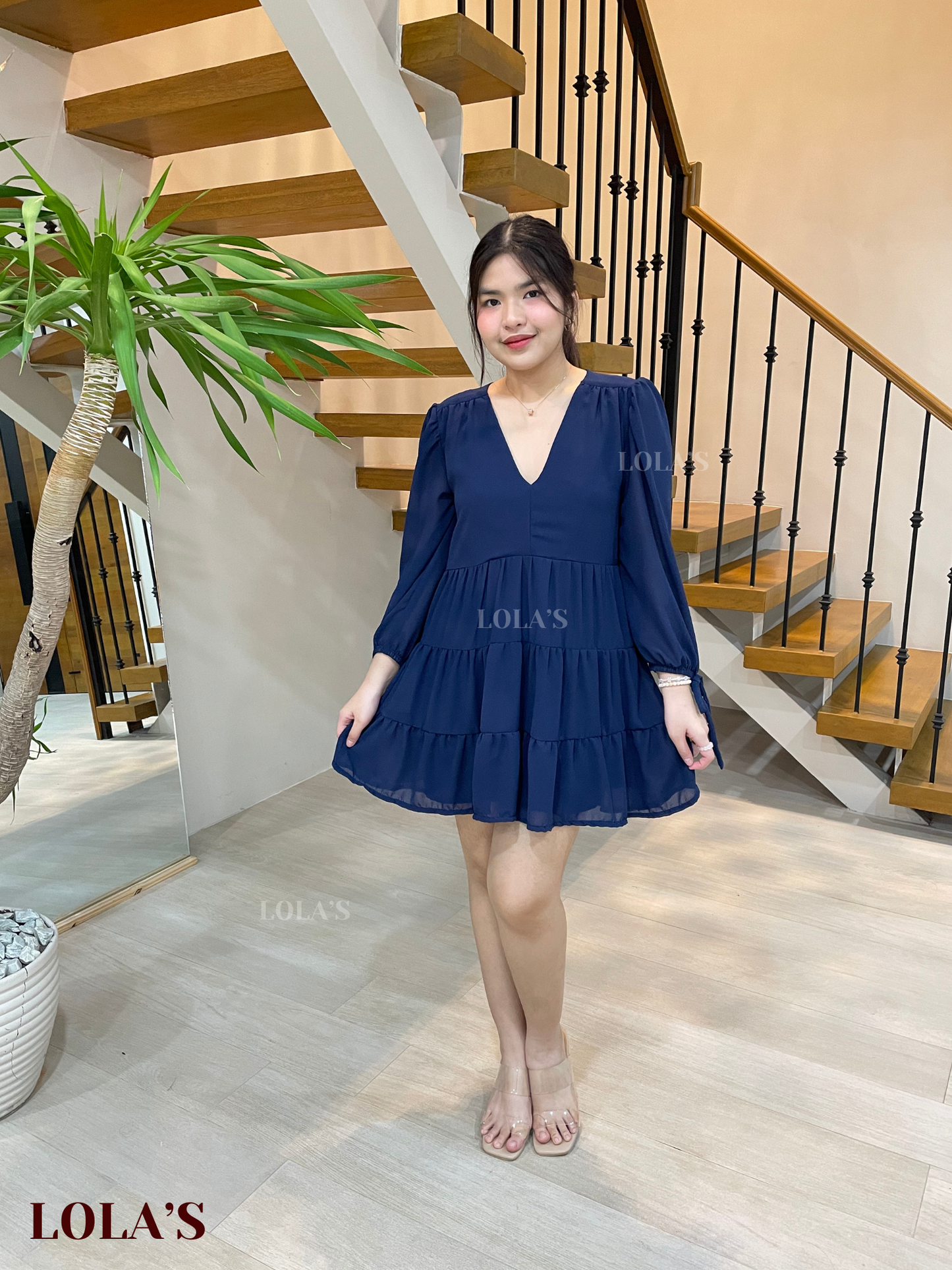 Monina Dress (Navy Blue)