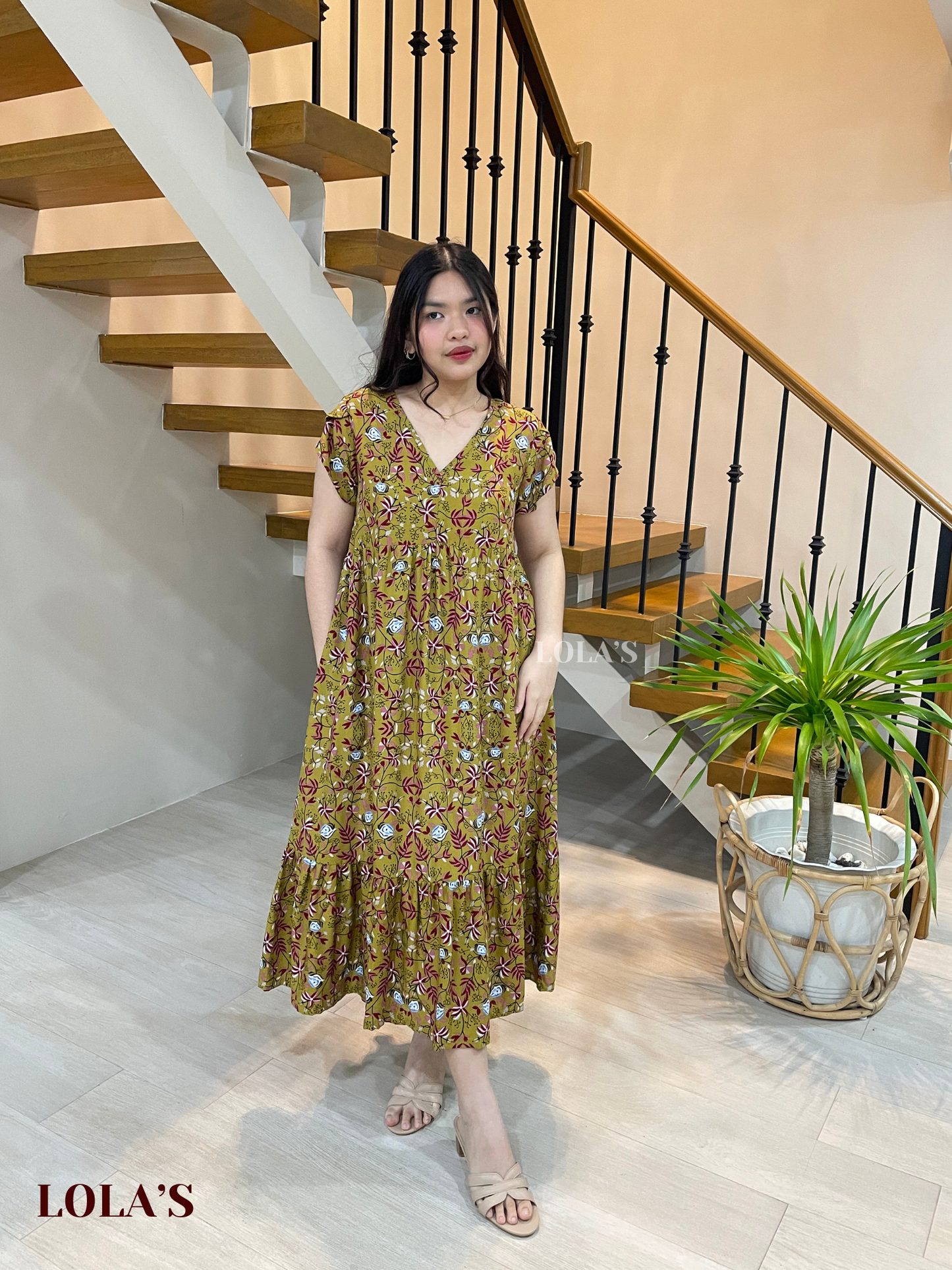 Jane Dress (Olive Fantasy)