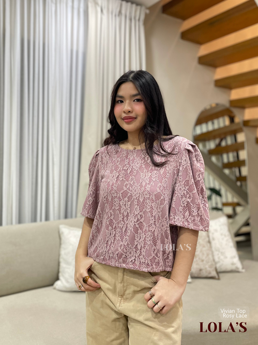 Vivian Top (Rosy Lace)