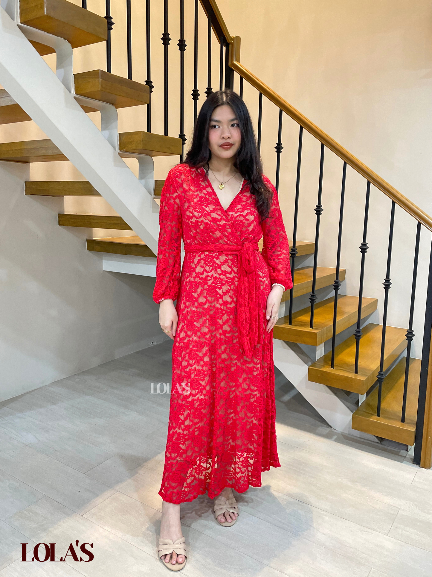 Paula Dress (Red Lace)