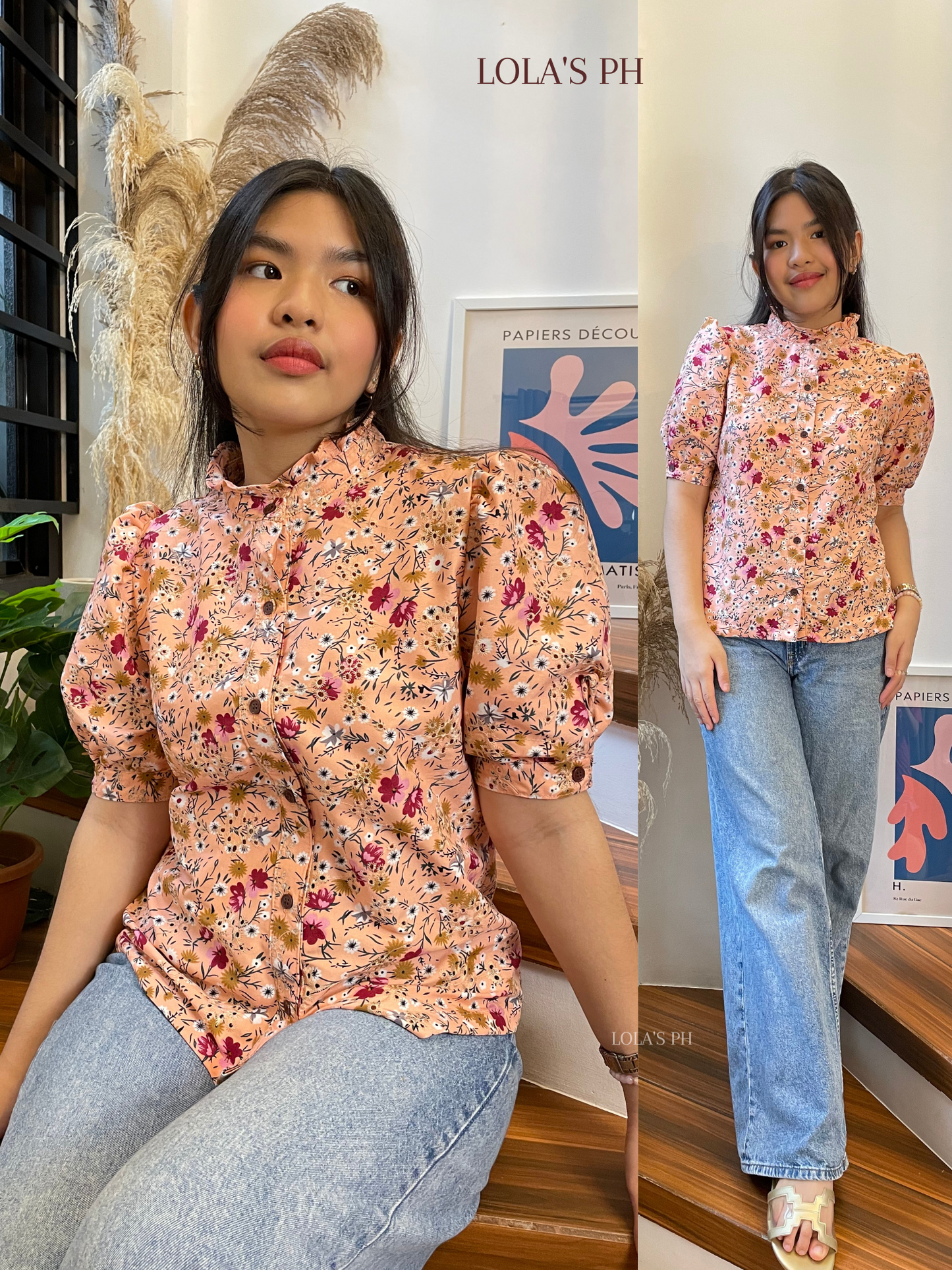 Guinevere Top (Pink Floral Eyelet)