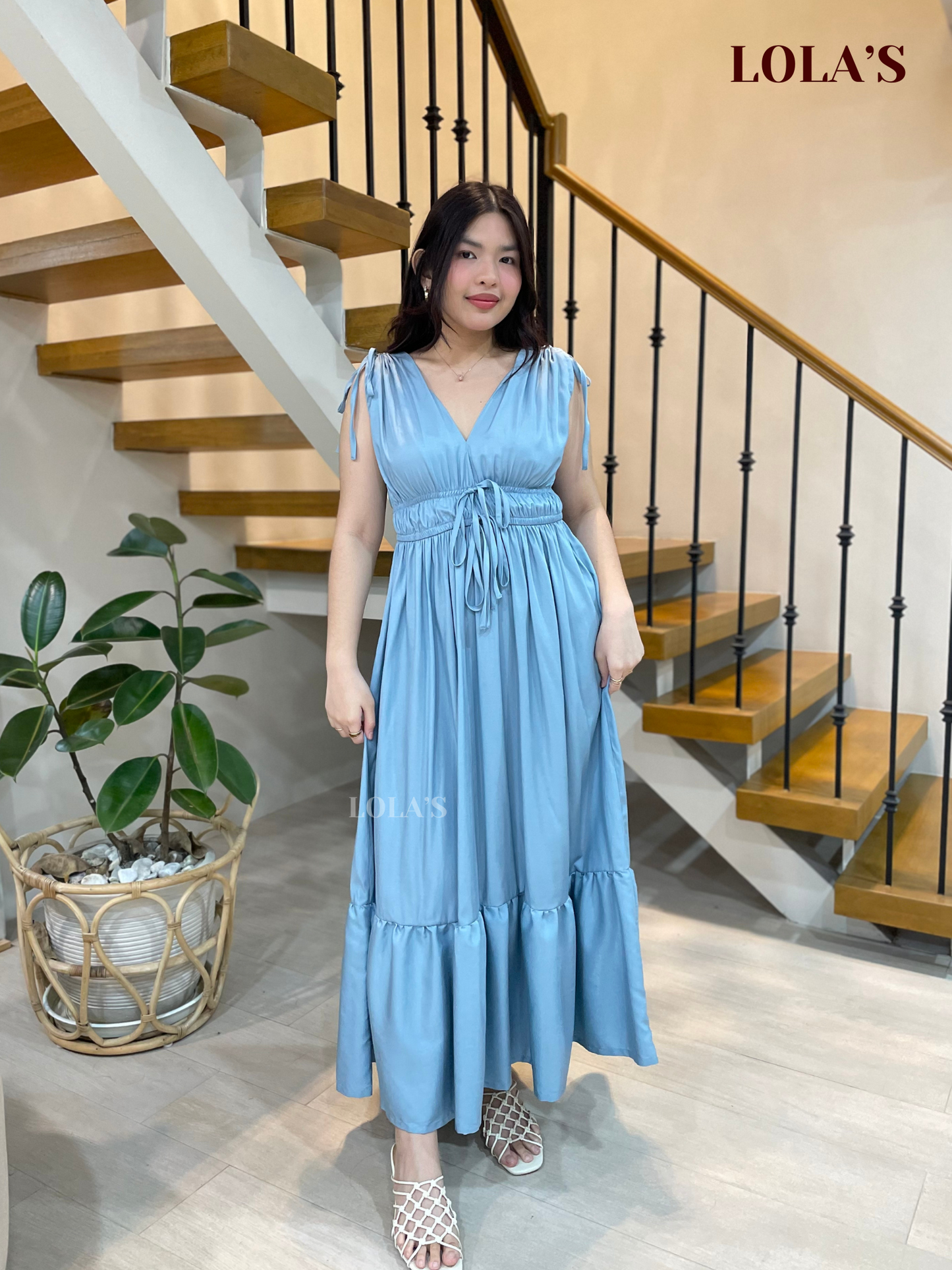 Adeline Dress (Steel Blue)