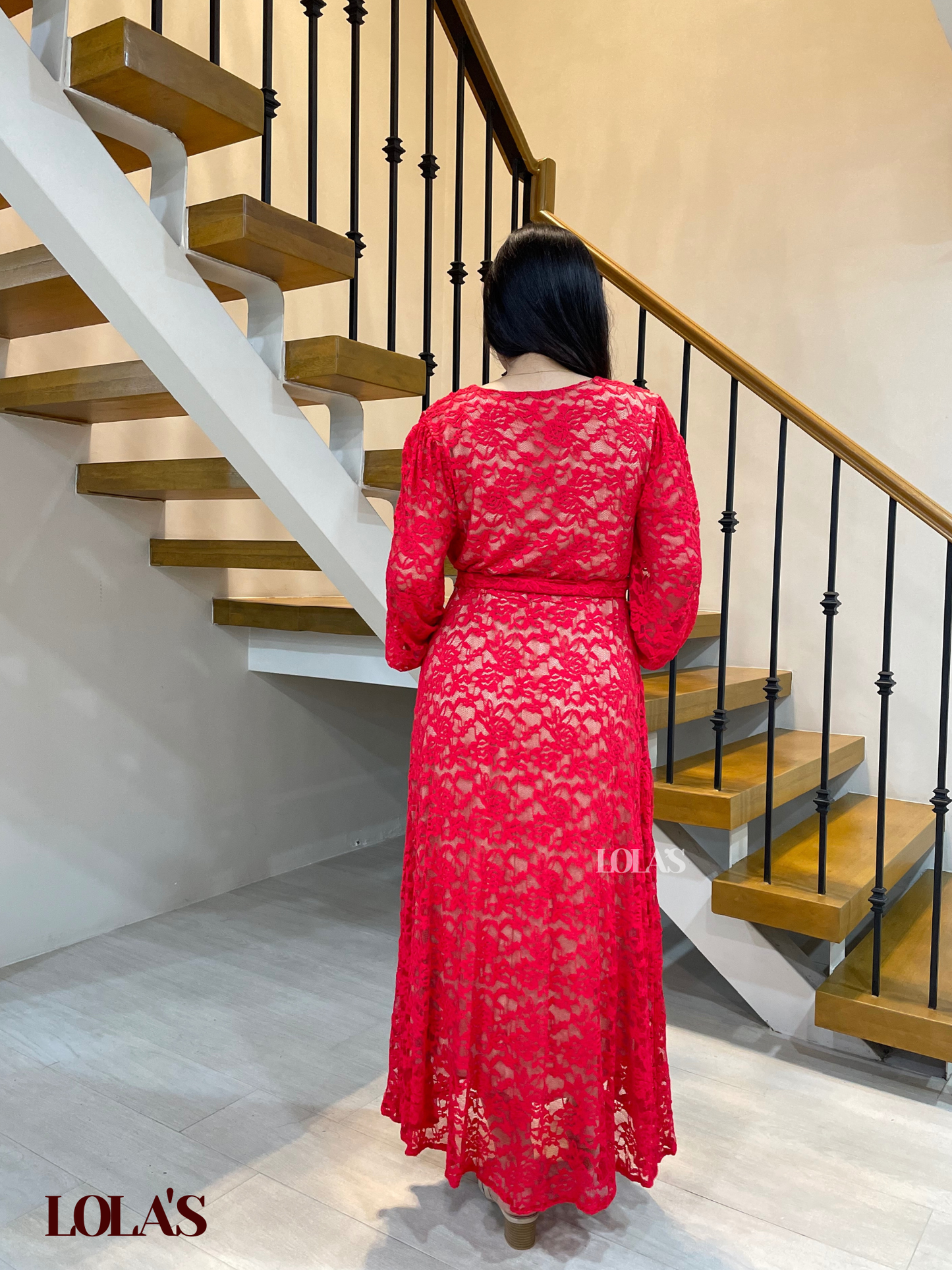 Paula Dress (Red Lace)