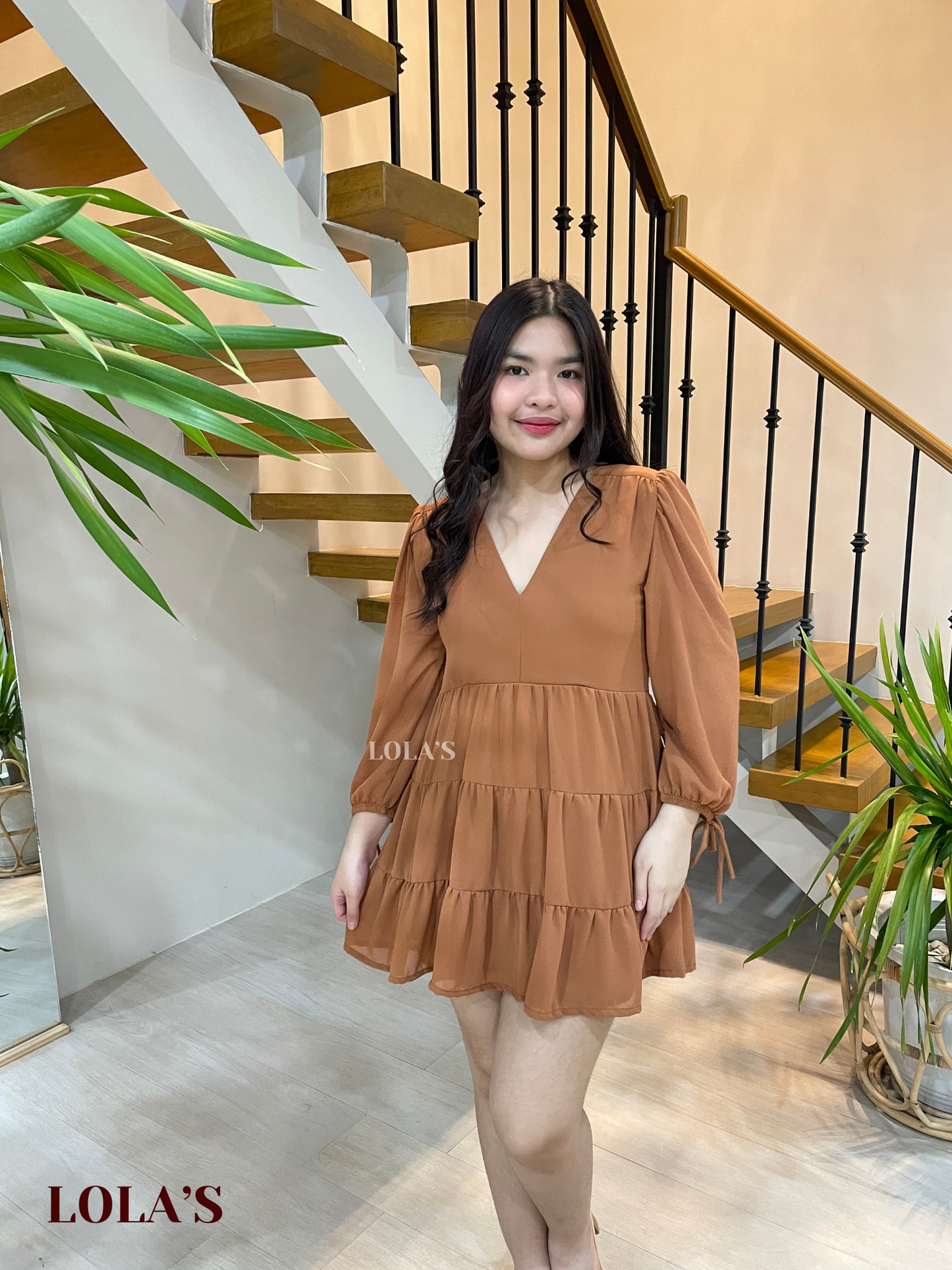 Monina Dress (Light Brown)