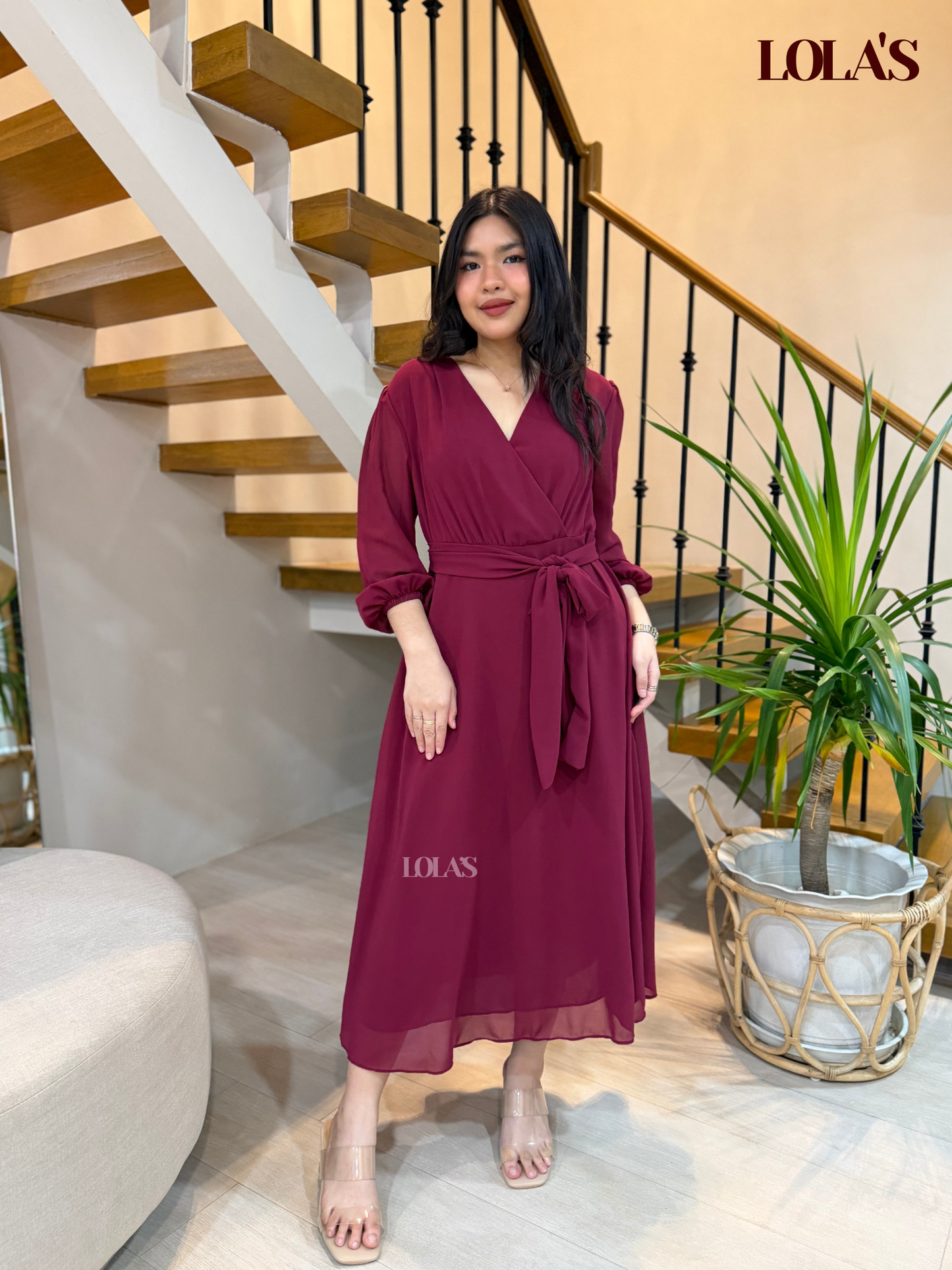 Paula Dress (Wine)