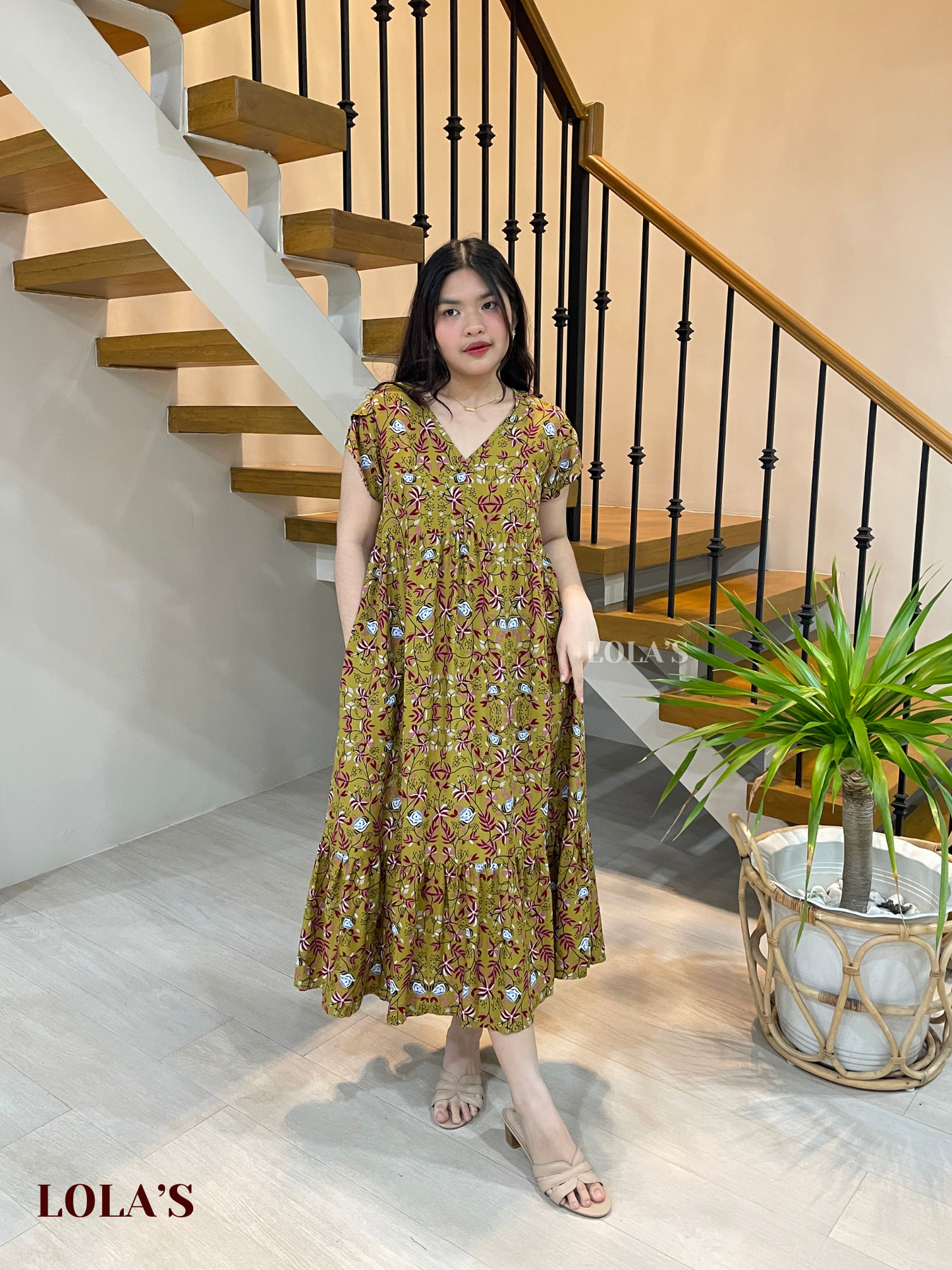 Jane Dress (Olive Fantasy)