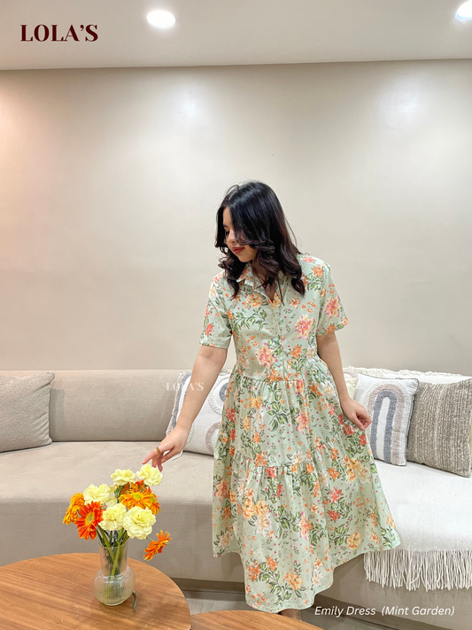 Emily Dress (Mint Garden)