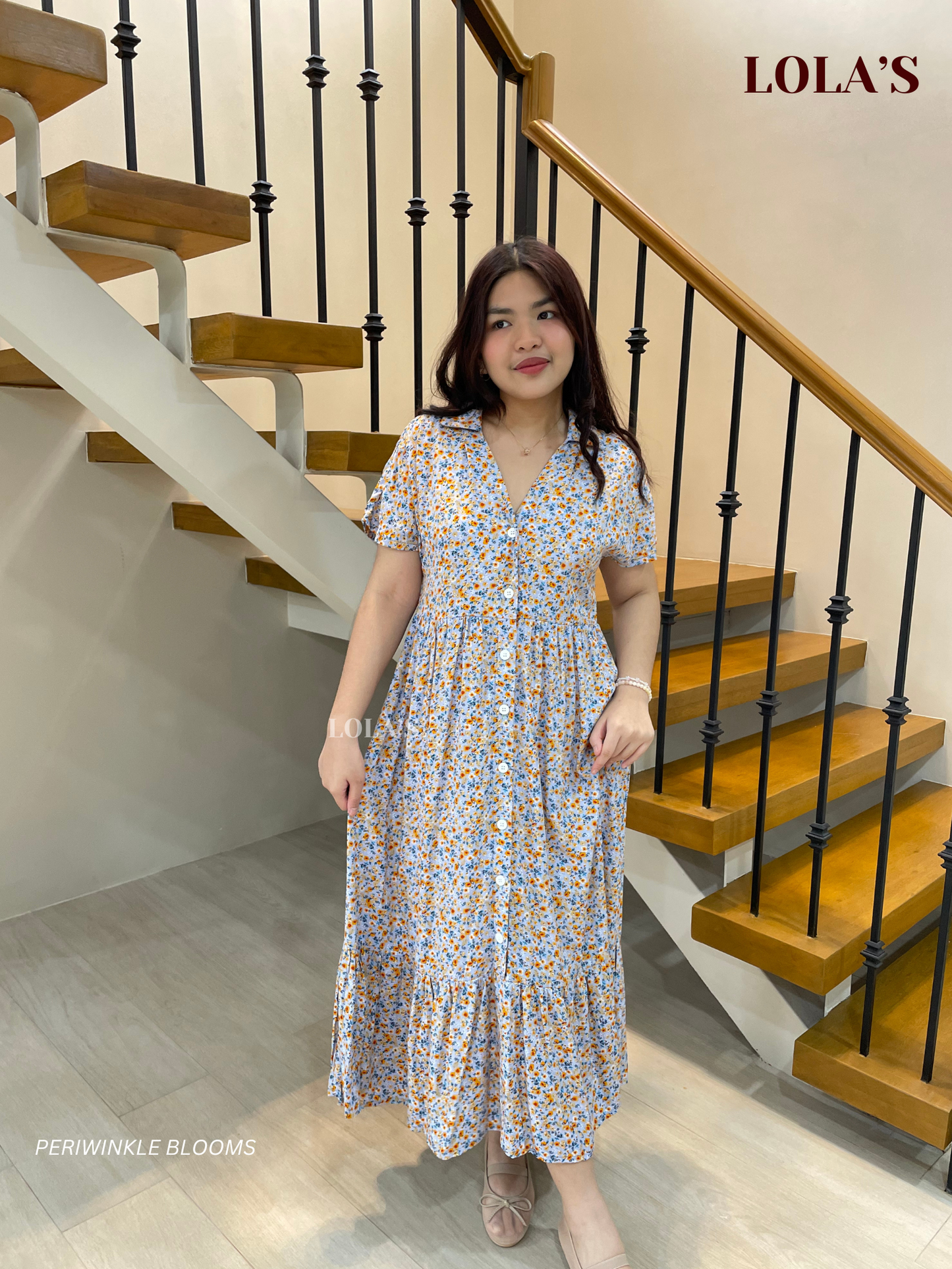 Regine Dress (Periwinkle Blooms)