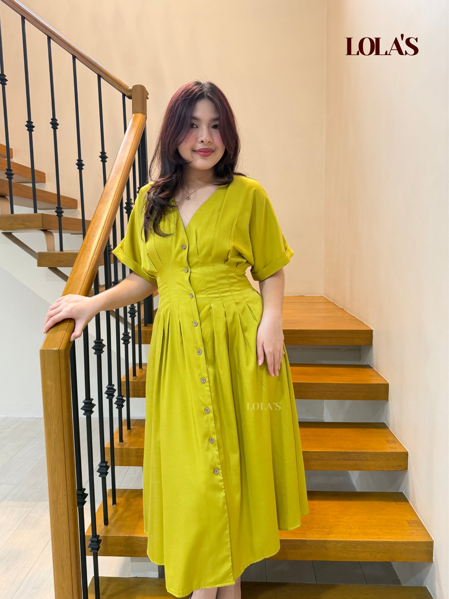 Frederica Dress (Olive Yellow)