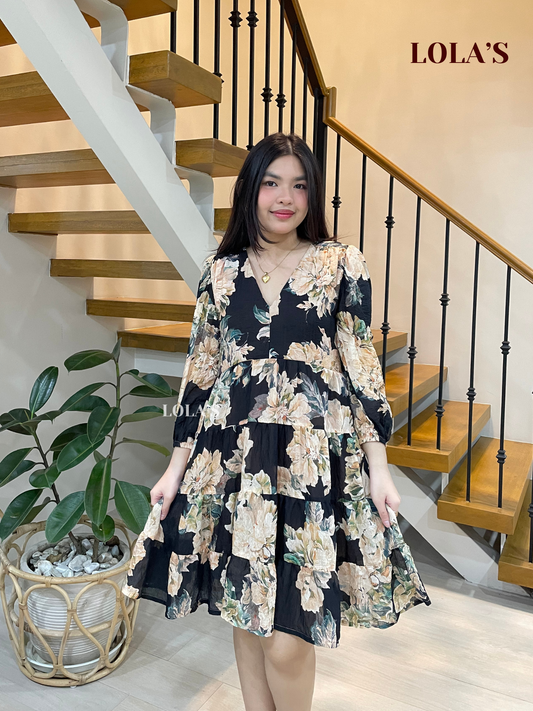 Diana Dress (Black Flora)