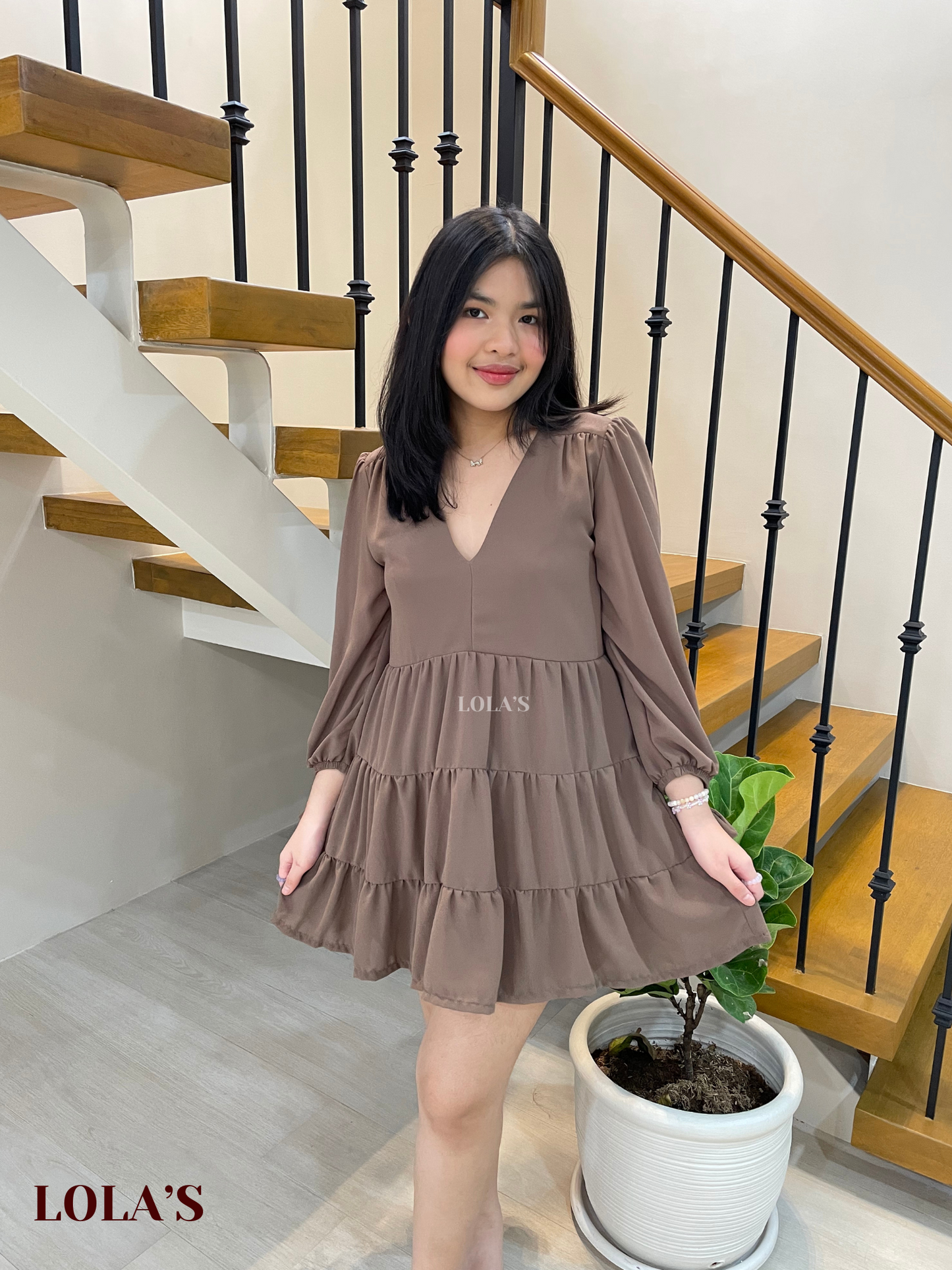 Monina Dress (Taupe)