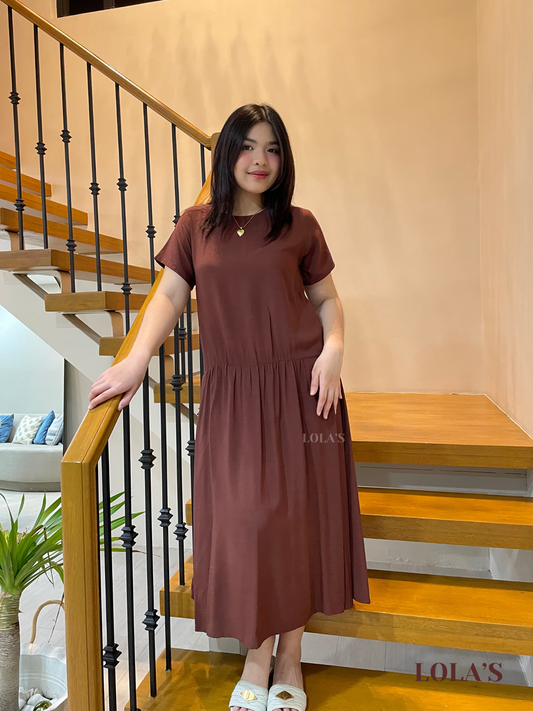 Mina Dress (Chocolate Brown))