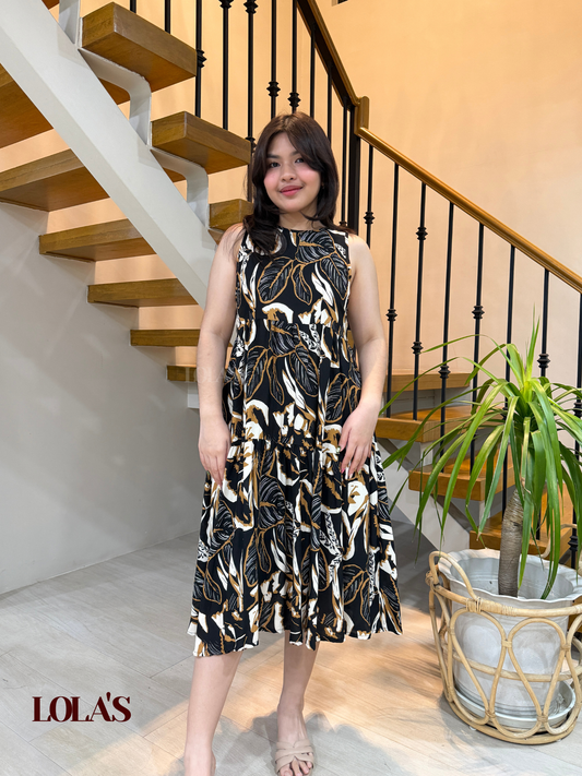 Miles Dress (Black Pinnate)