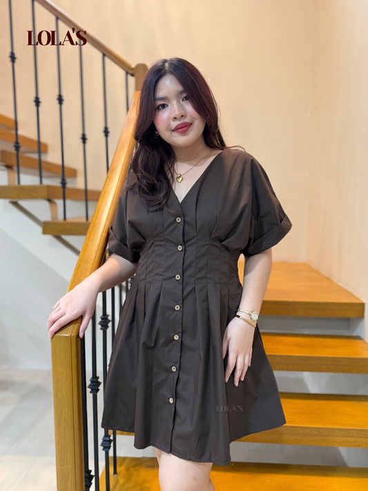 Felicia  Dress (Chocolate Poplin)