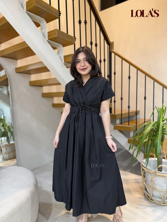 Kaye Dress (Black Poplin)
