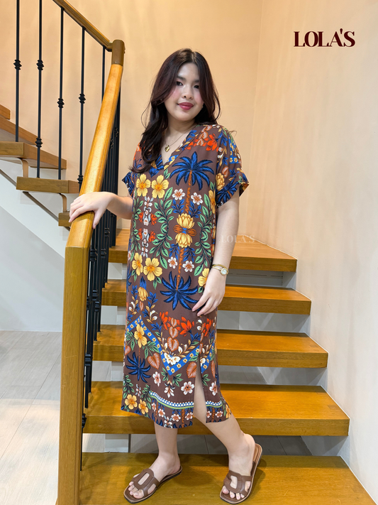 Coco Dress (Brown Tropics)