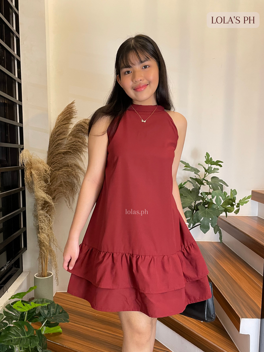 Glenda Dress (Maroon)