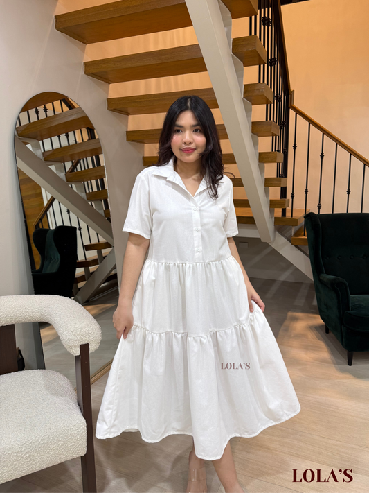 Emily Dress (White Linen)