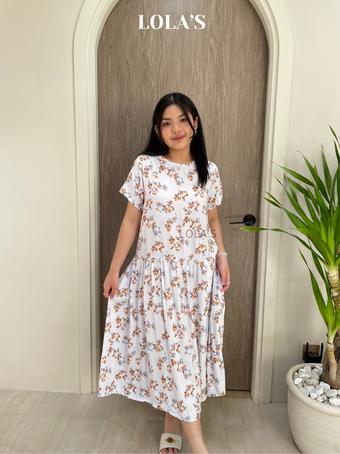 Mina Dress (White Floral)